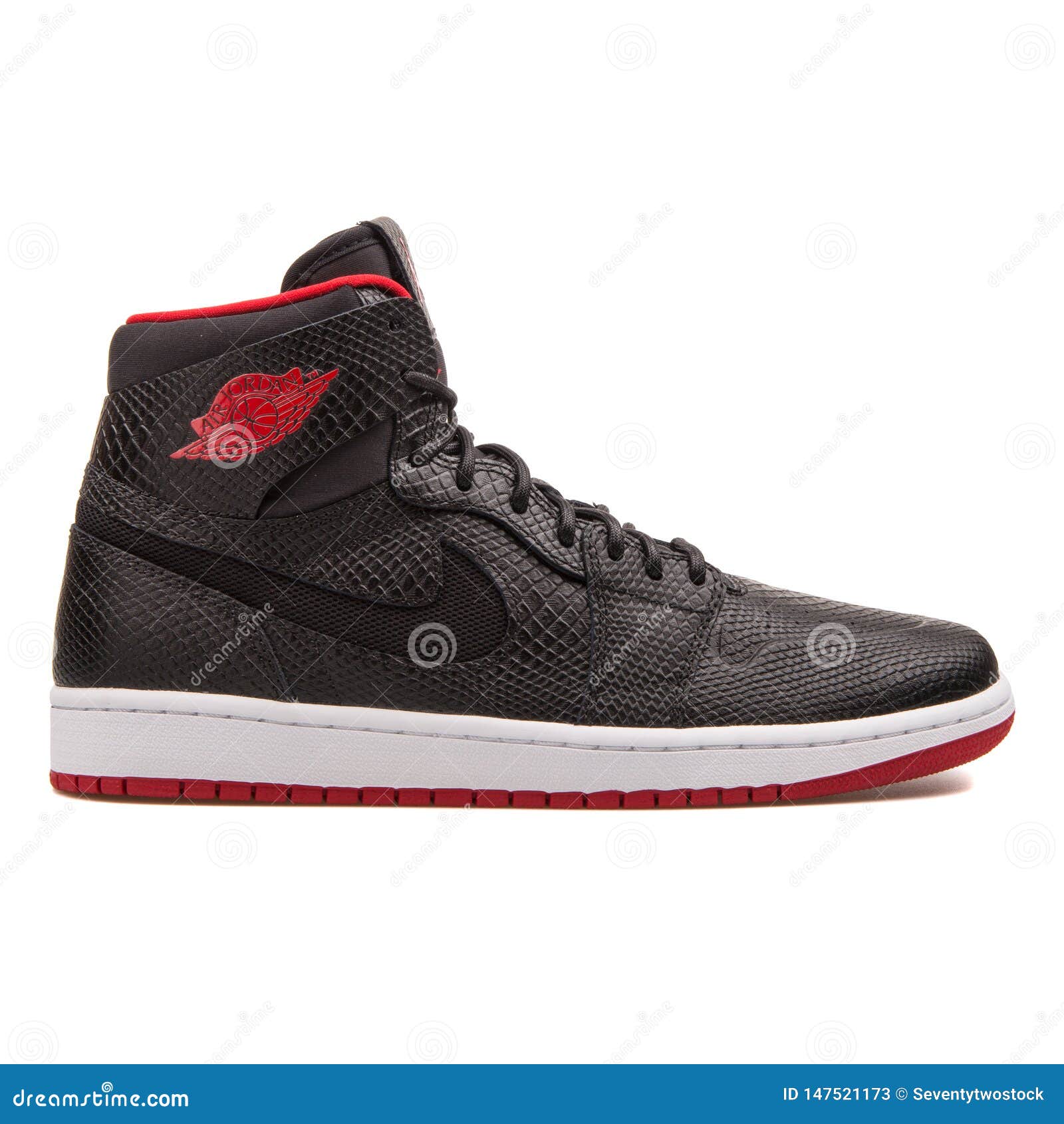 Nike Air Jordan 1 Retro High Nouv Black And Red Sneaker Editorial Stock Photo - Image of color, life: 147521173