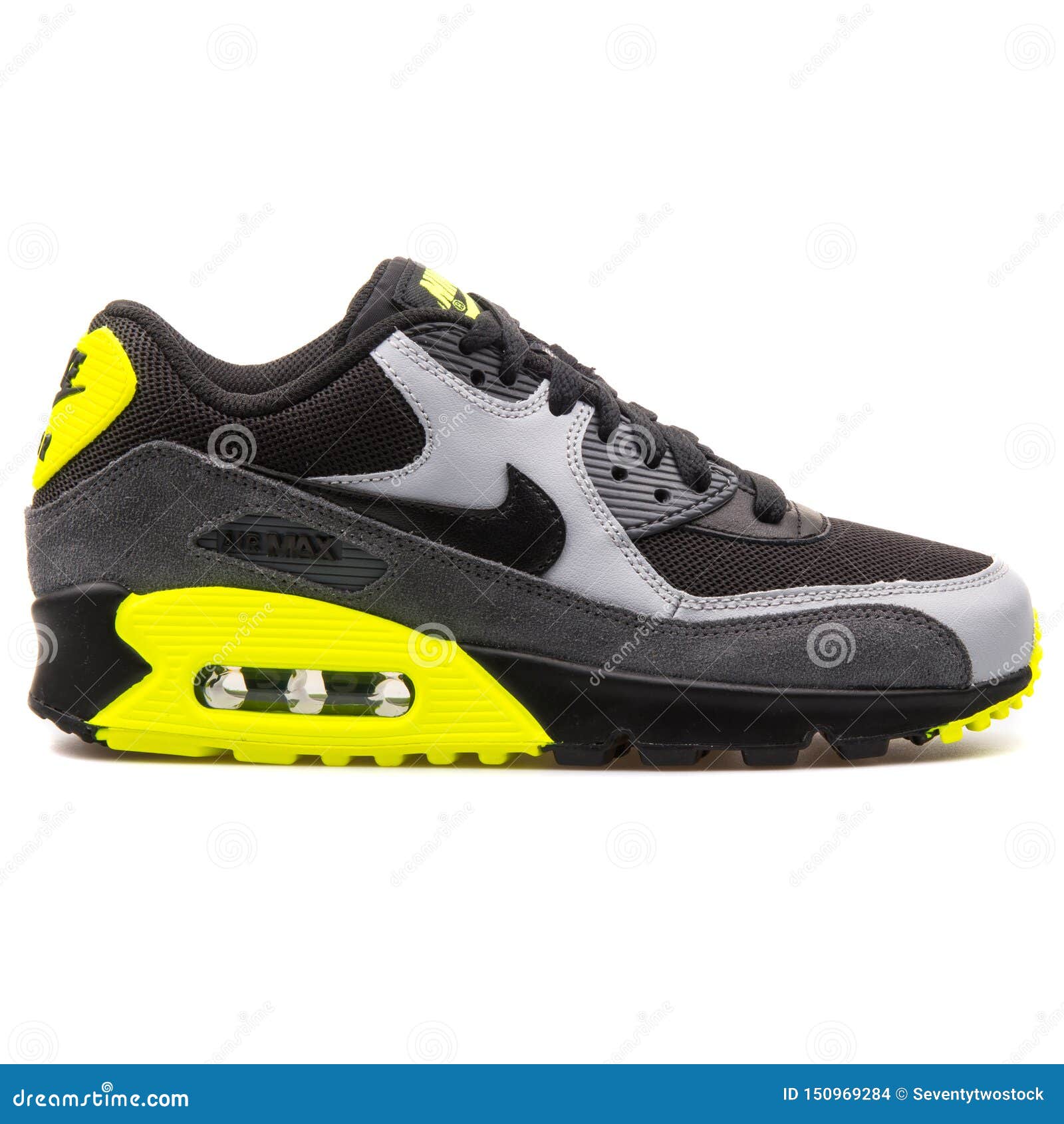 Nike Air Max 90 Mesh Black, Grey, And Yellow Sneaker Editorial ...