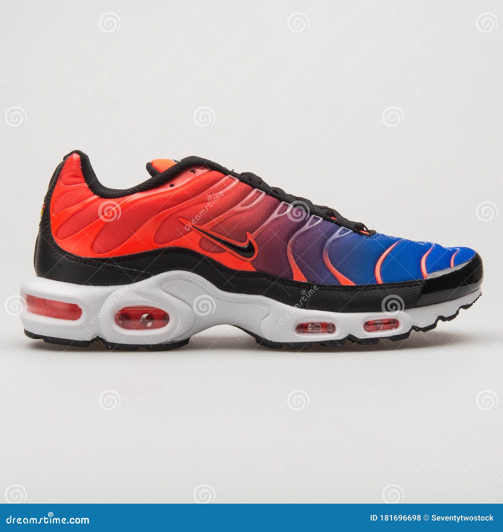 blue and red nike air max plus