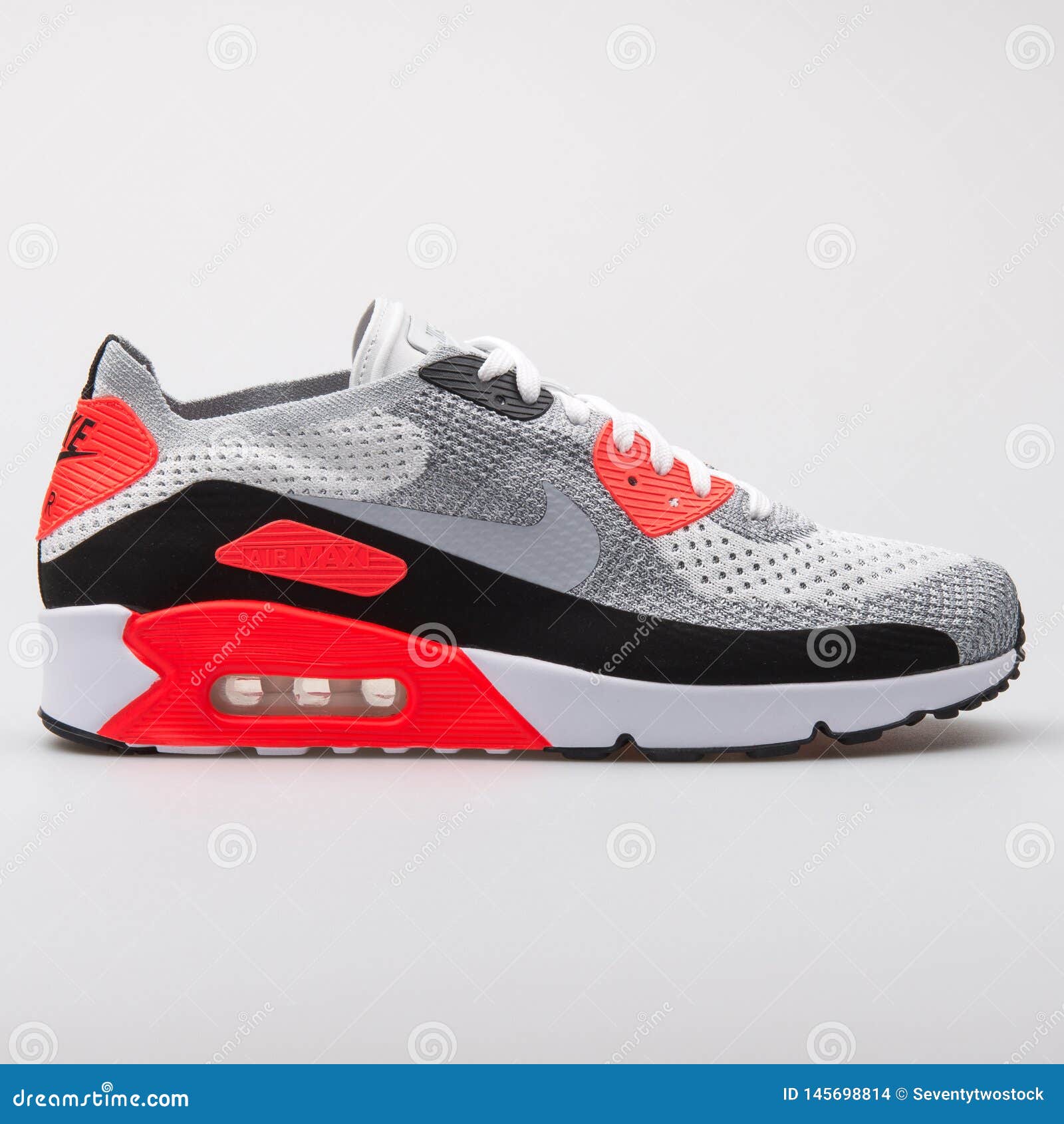 air max 90 flyknit white red