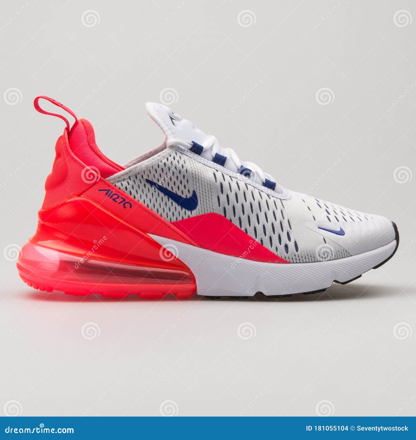 Nike Air Max 270 White Solar Red And Blue Sneaker Editorial Stock Image Image Of Casual Running