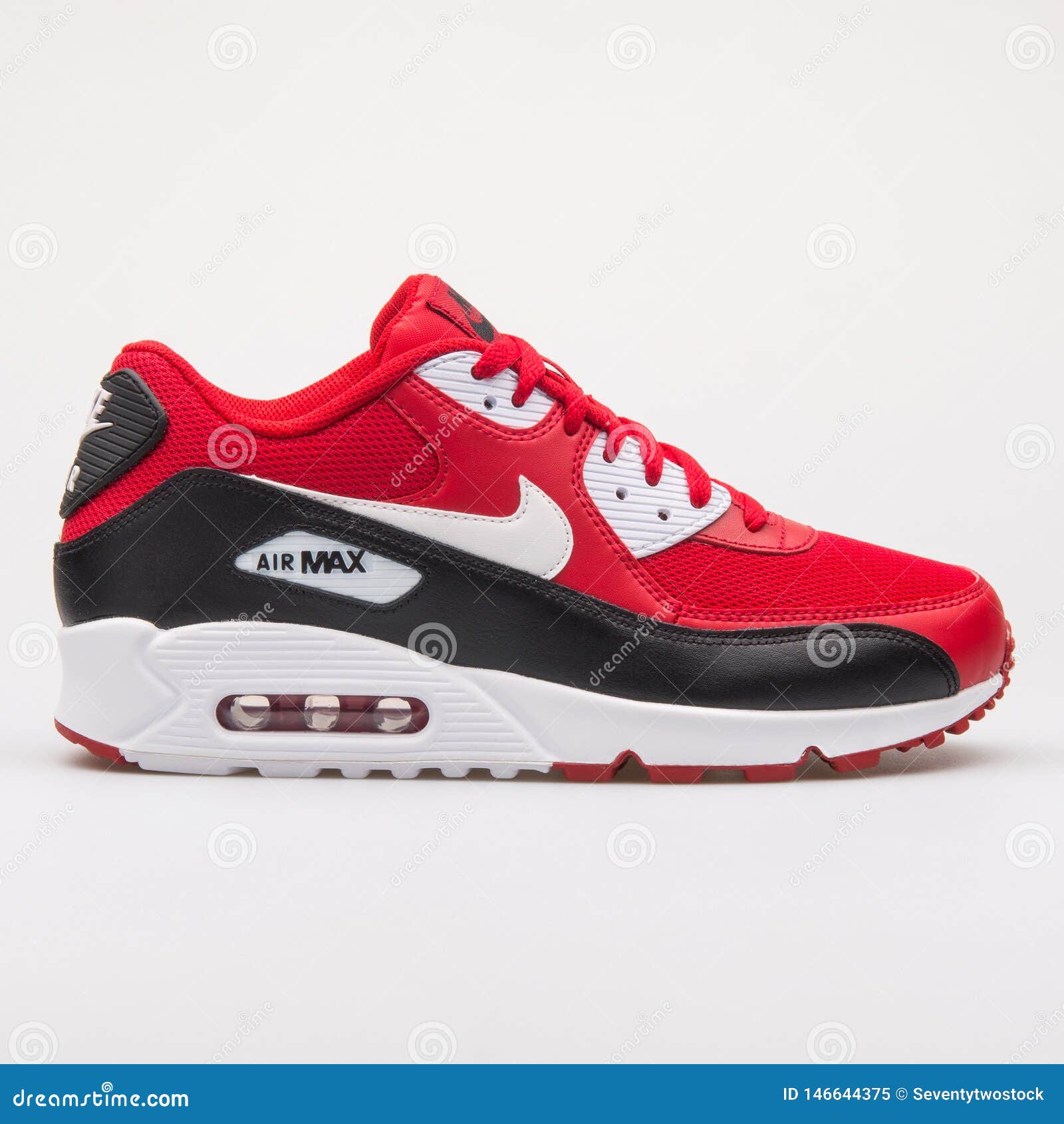 Nike Air Max 90 Zapatillas Deporte Rojas, Blancos Negros Esenciales Imagen editorial Imagen de fondo, 146644375