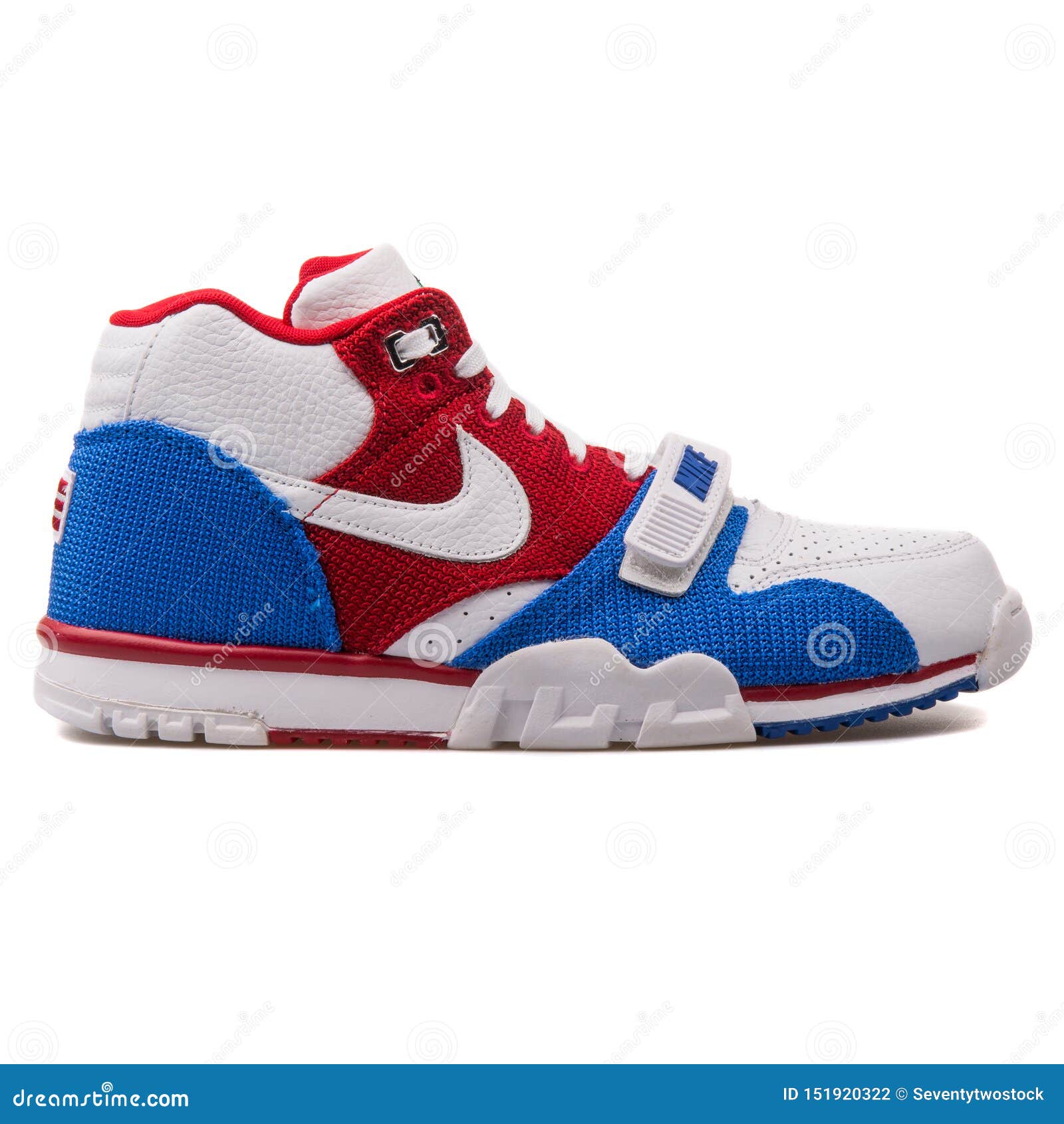 Nike Air Trainer 1 Mid Premium QS White, Red and Blue Sneaker Editorial Photography - Image of
