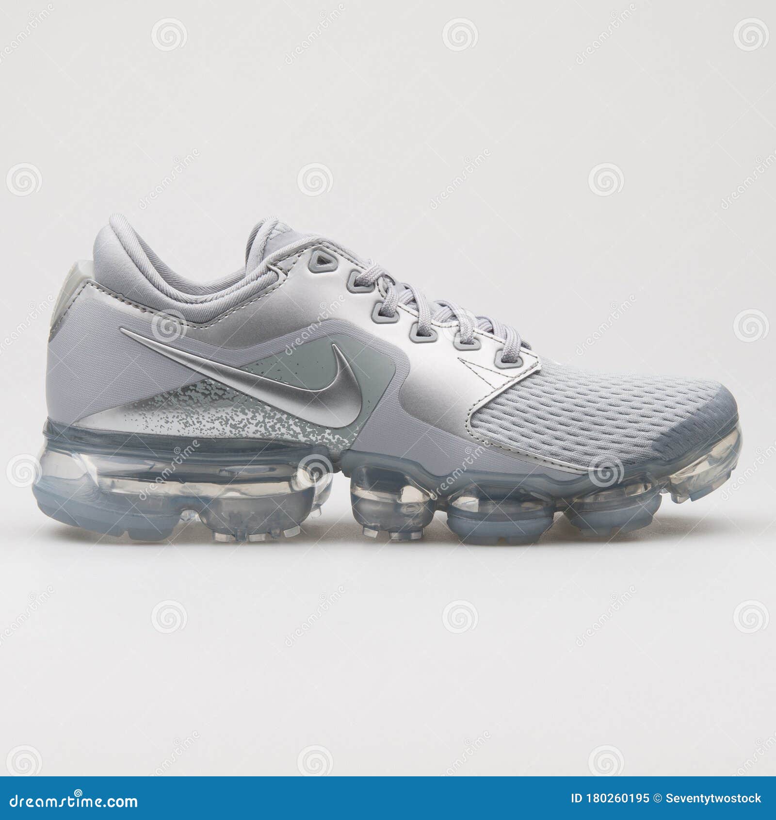 Nike Air Vapormax Grey and Metallic Silver Sneaker Editorial Image ...