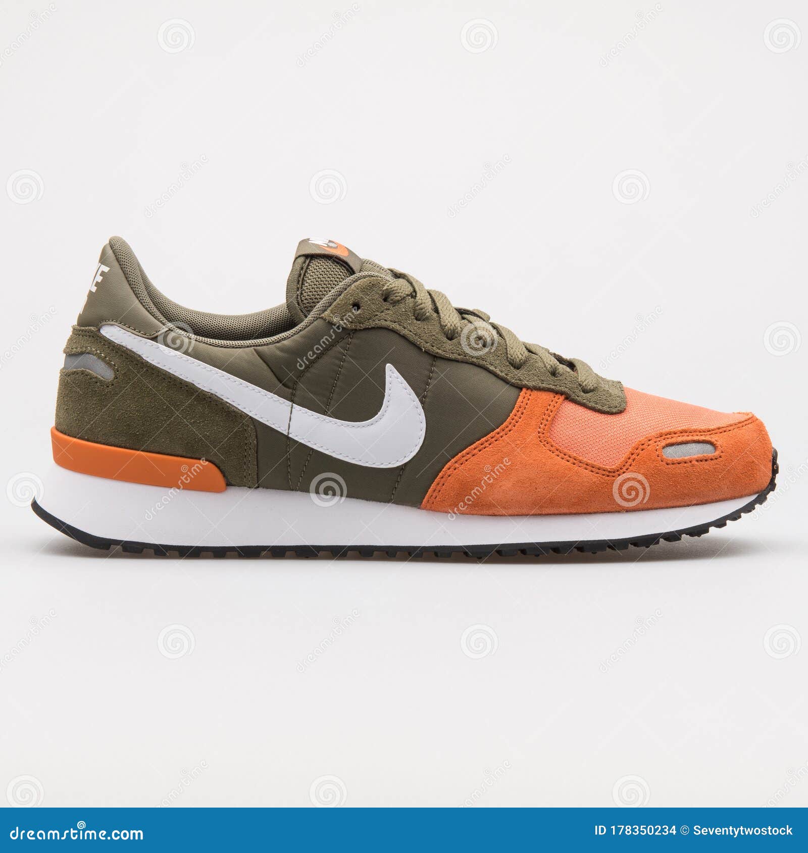 Nike VRTX Leather Olive Orange and White Sneaker Editorial Stock Image - Image of kicks, running: