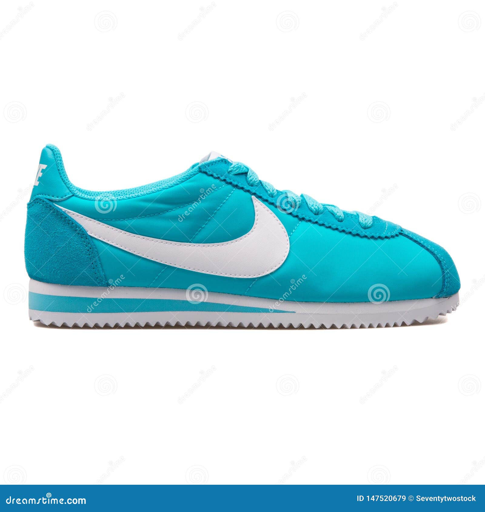 Nike Classic Cortez Nylon Blue and White Sneaker Editorial Stock Image - Image of fitness