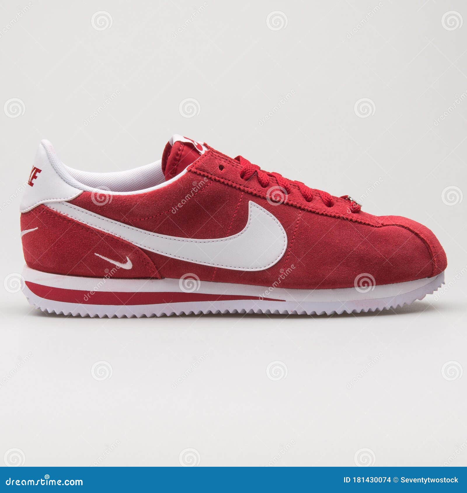 Cortez Basic Suede Red and White Sneaker Editorial Stock Image - Image of fashion, running: 181430074