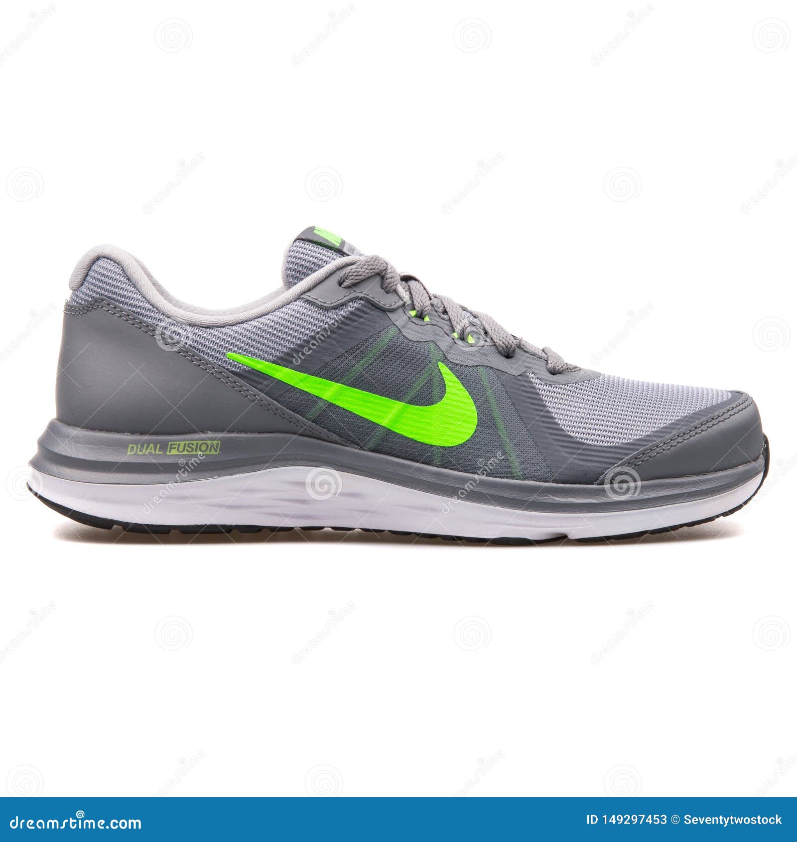 Nike Dual Fusion X Grey and Green Sneaker Editorial Stock Photo Image of footwear: 149297453