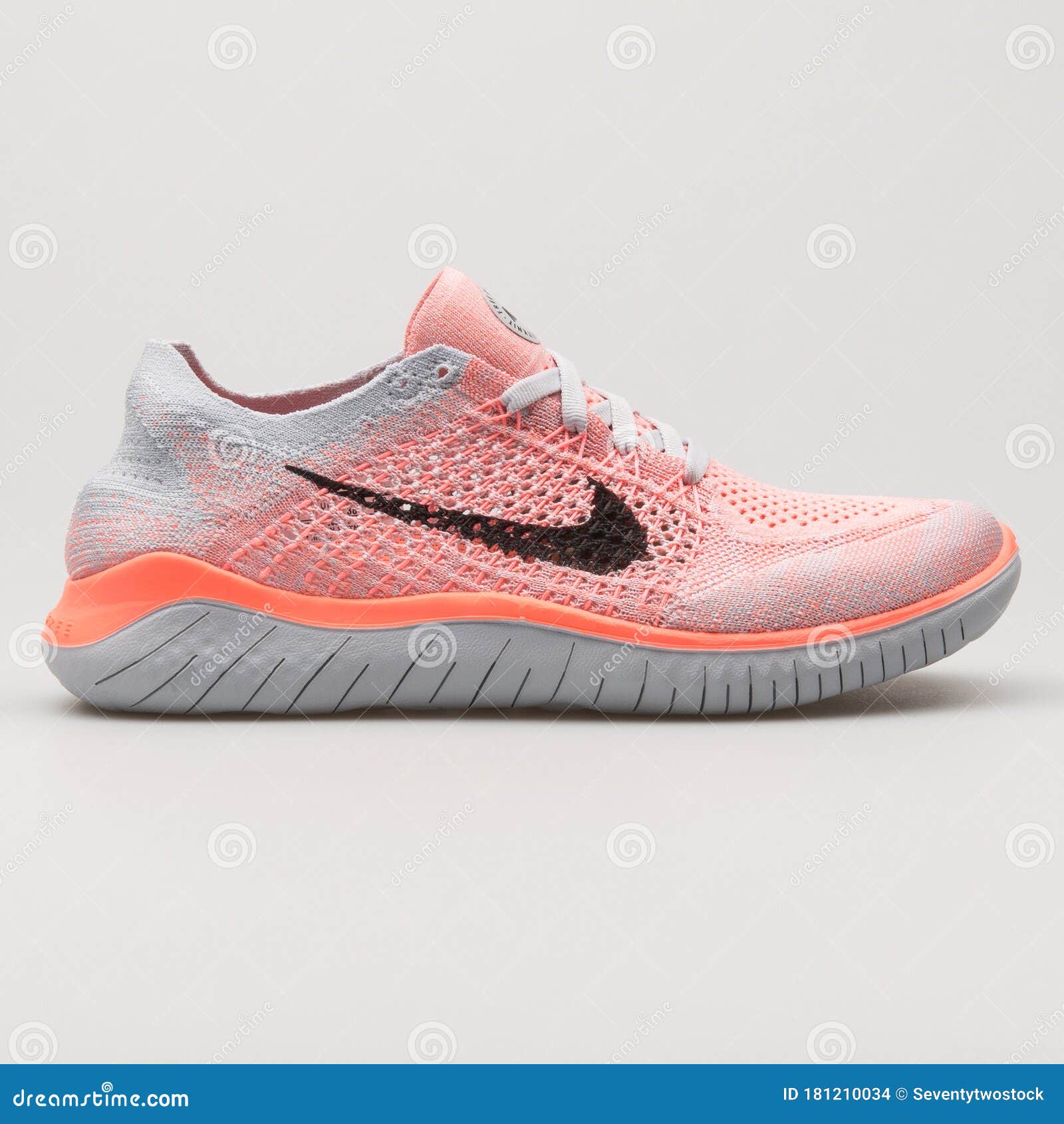 Nike Free Flyknit 2018 Pink and Grey Sneaker Editorial Stock Image - Image color, equipment: