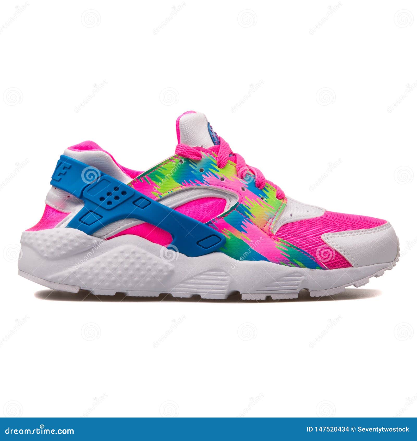 nike huarache pink and blue