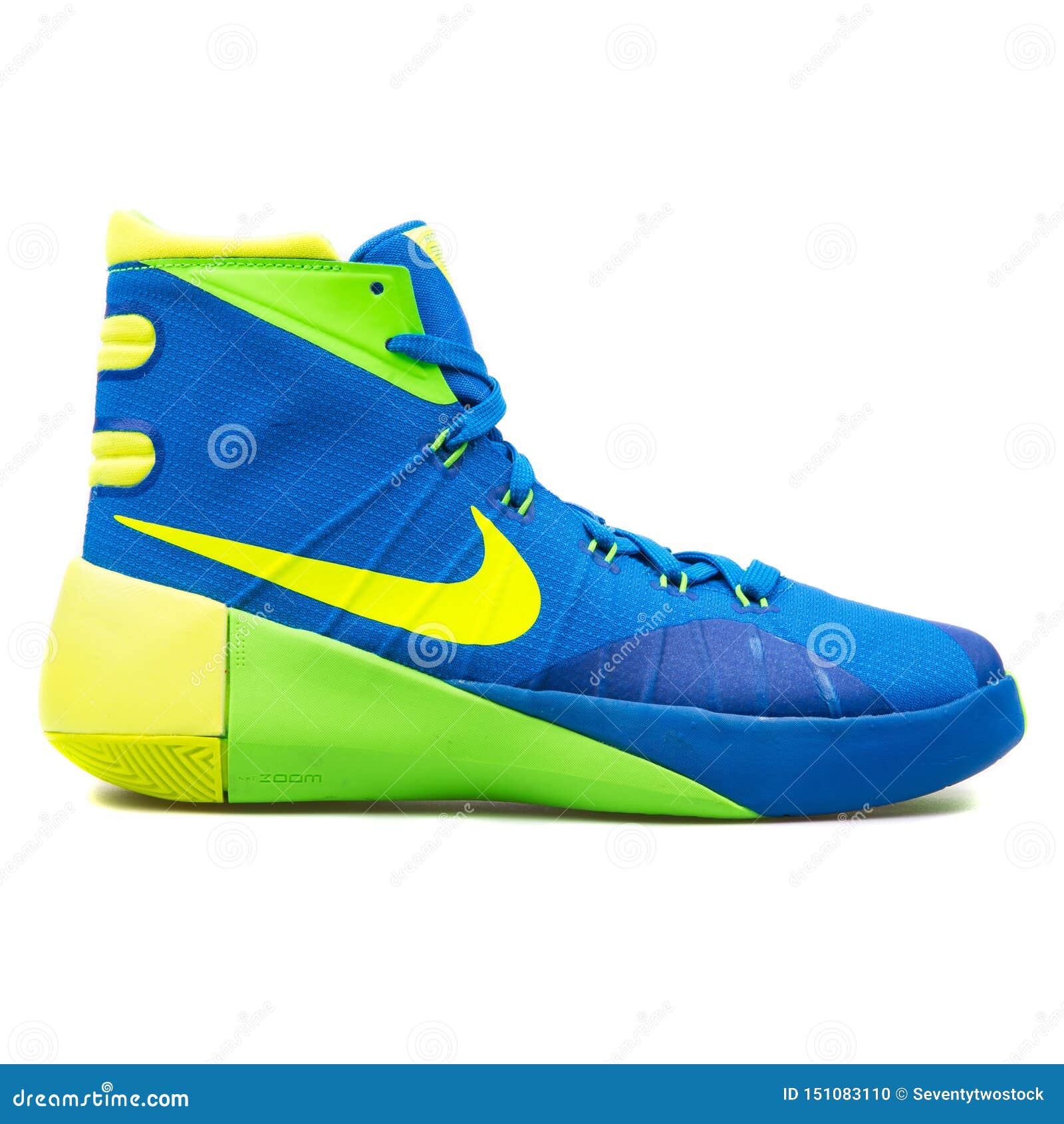 Nike Hyperdunk Zapatilla De Deporte Azul, Verde Amarilla De 2015 Imagen - Imagen azul, accesorios: