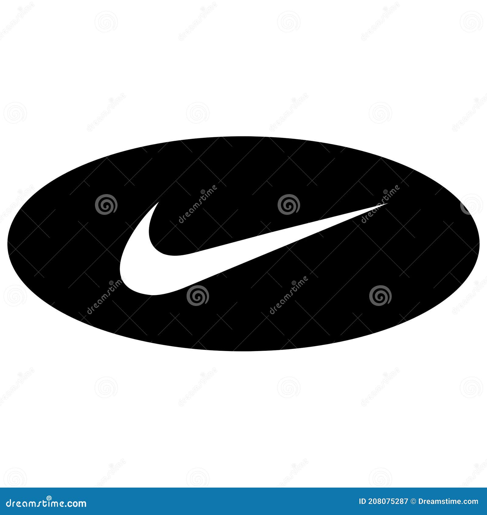 Nike logo ellipse editorial photography. of headquartered 208075287