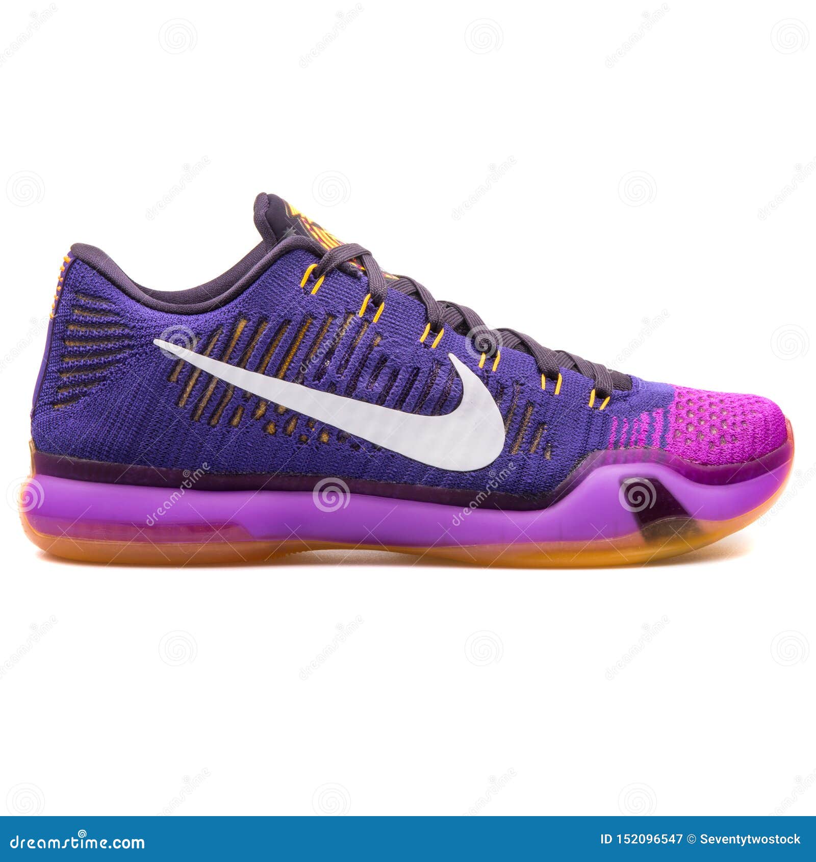 Nike Kobe X Elite Purple and White Sneaker Editorial Image of lifestyle, background: 152096547