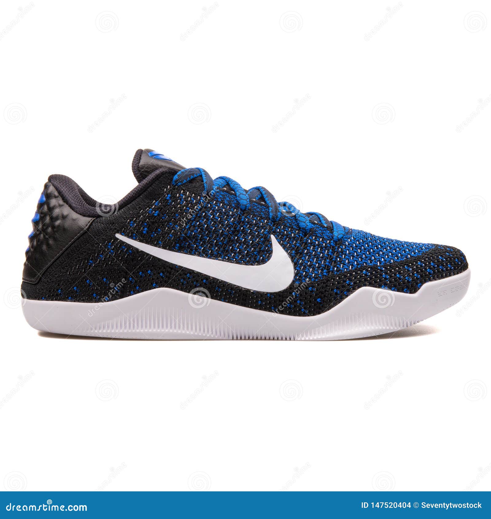 Nike Kobe XI Elite Low Black, Blue and White Sneaker Editorial Stock Image - Image of background