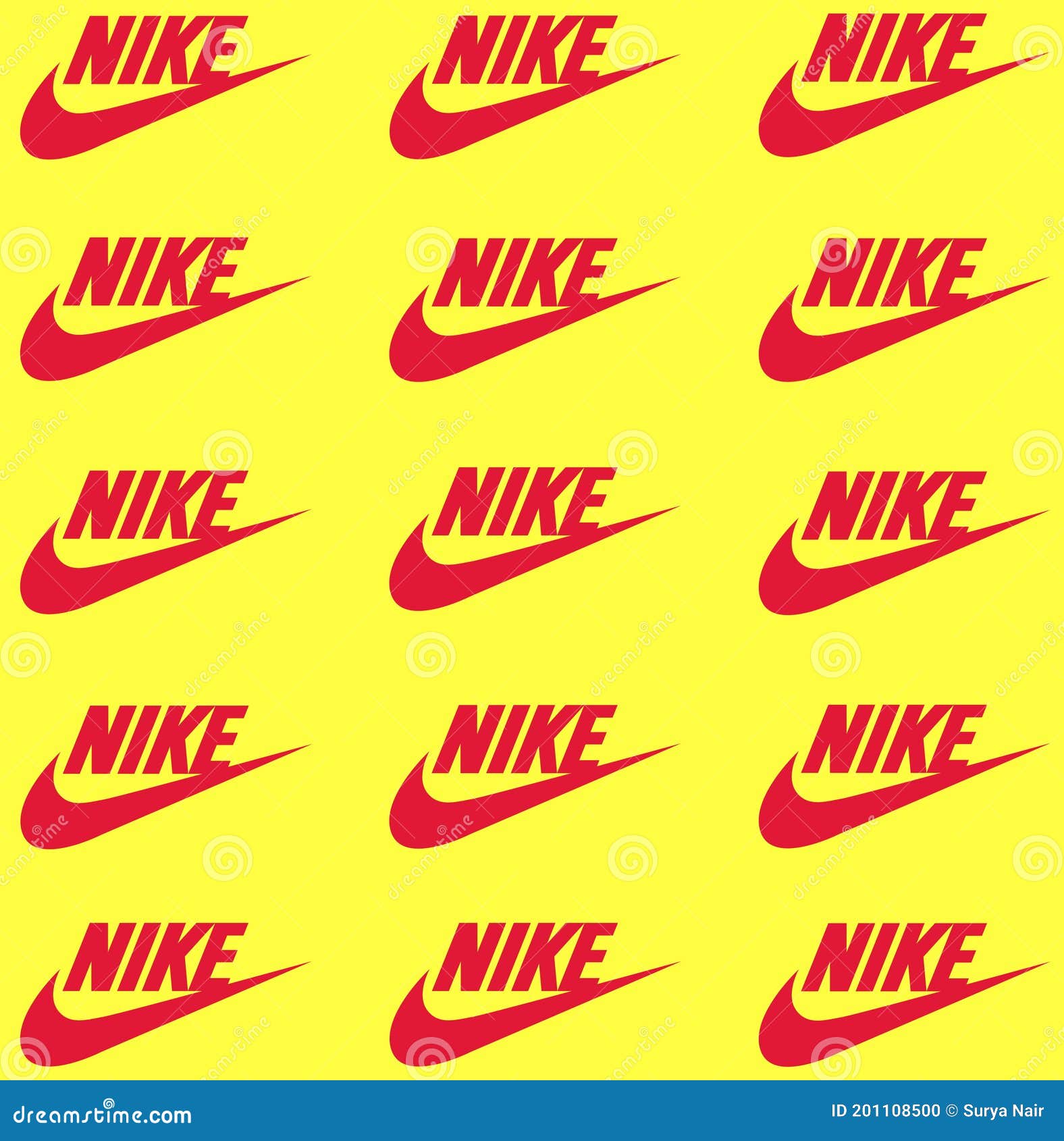 Nike Logo Printed on Yellow Nike, Inc Editorial Image - Image of long, emblem: