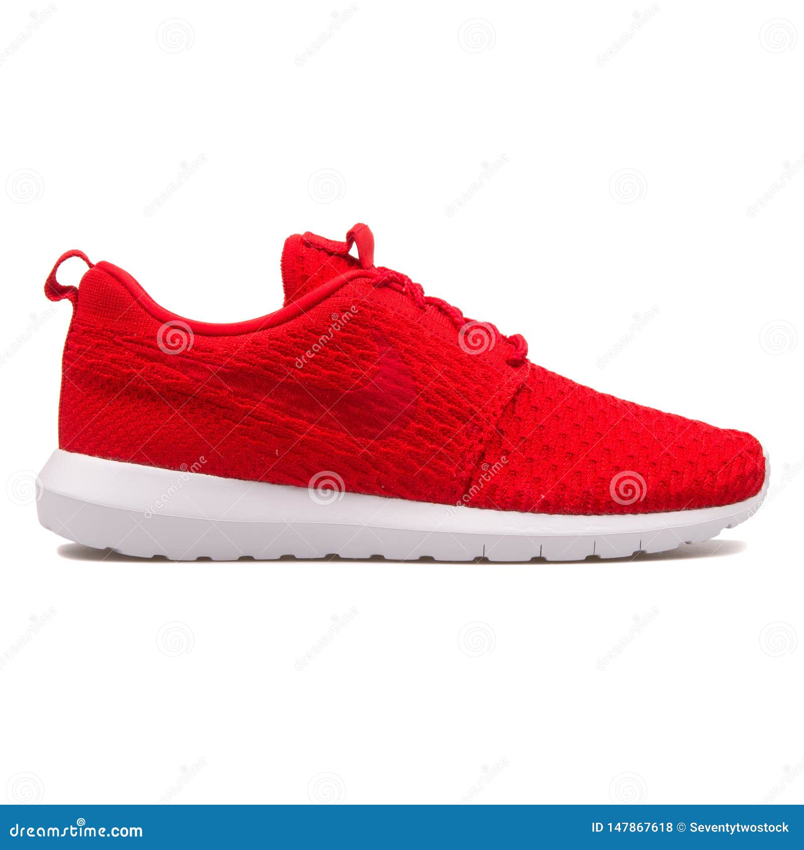 Nike Roshe NM Flyknit Red and White Sneaker Editorial Stock Photo ...