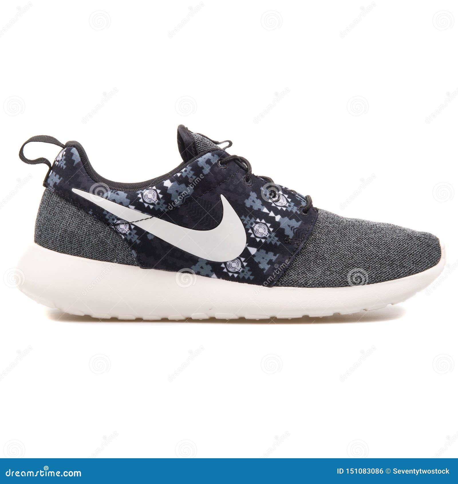 Nike Roshe One Print Black and Grey Sneaker Editorial Photo - Image of ...