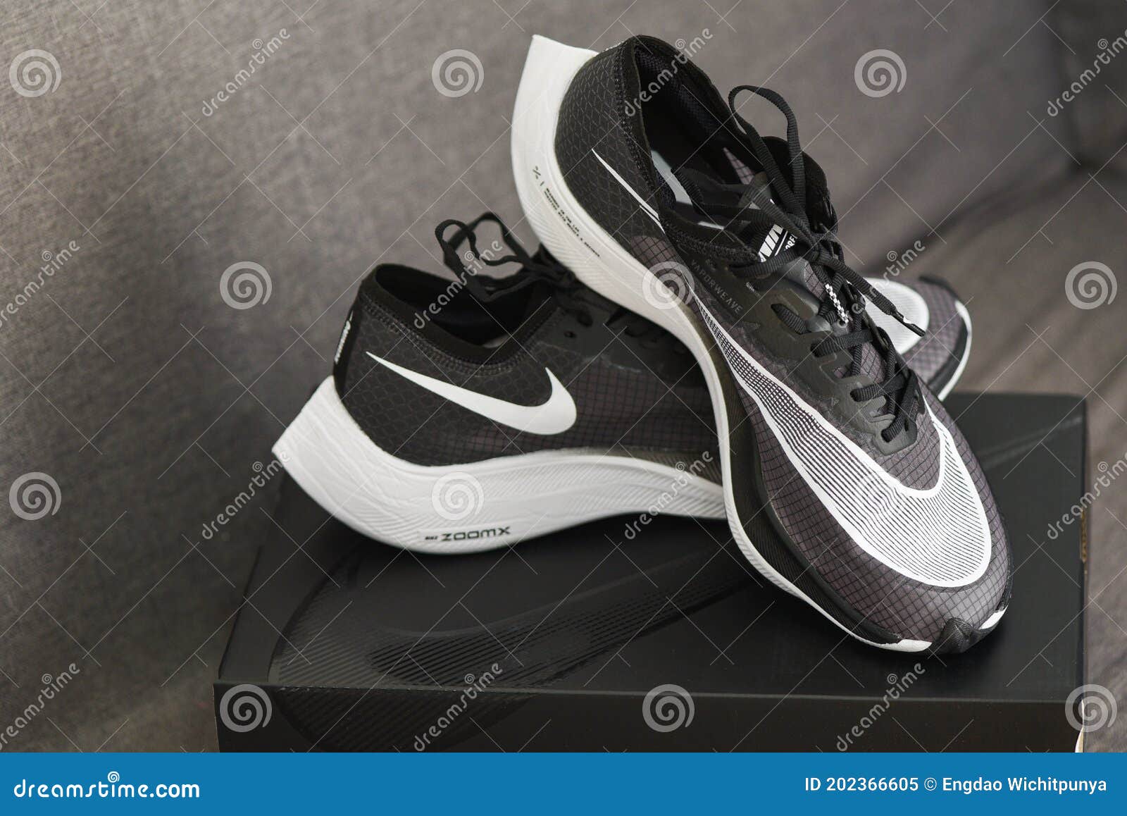 Nike Running Shoes, Nike Zoomx Vaporfly Next White-black Men`s Running  Shoes on Box in the Store Editorial Image - Image of clothing, athletic:  202366605
