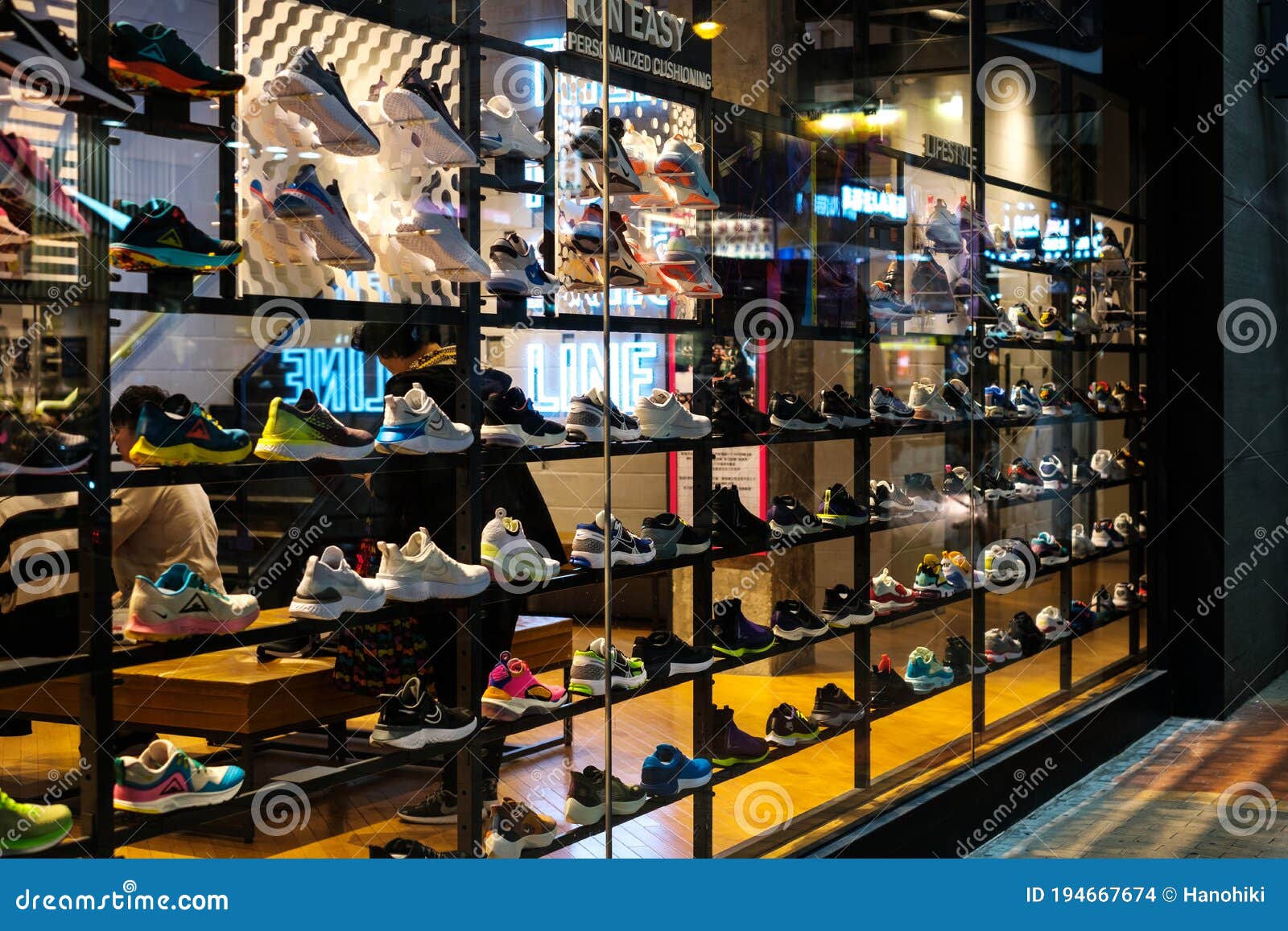 Nike Sneakers in Shop Window at Sneaker Street in HongKong Editorial ...