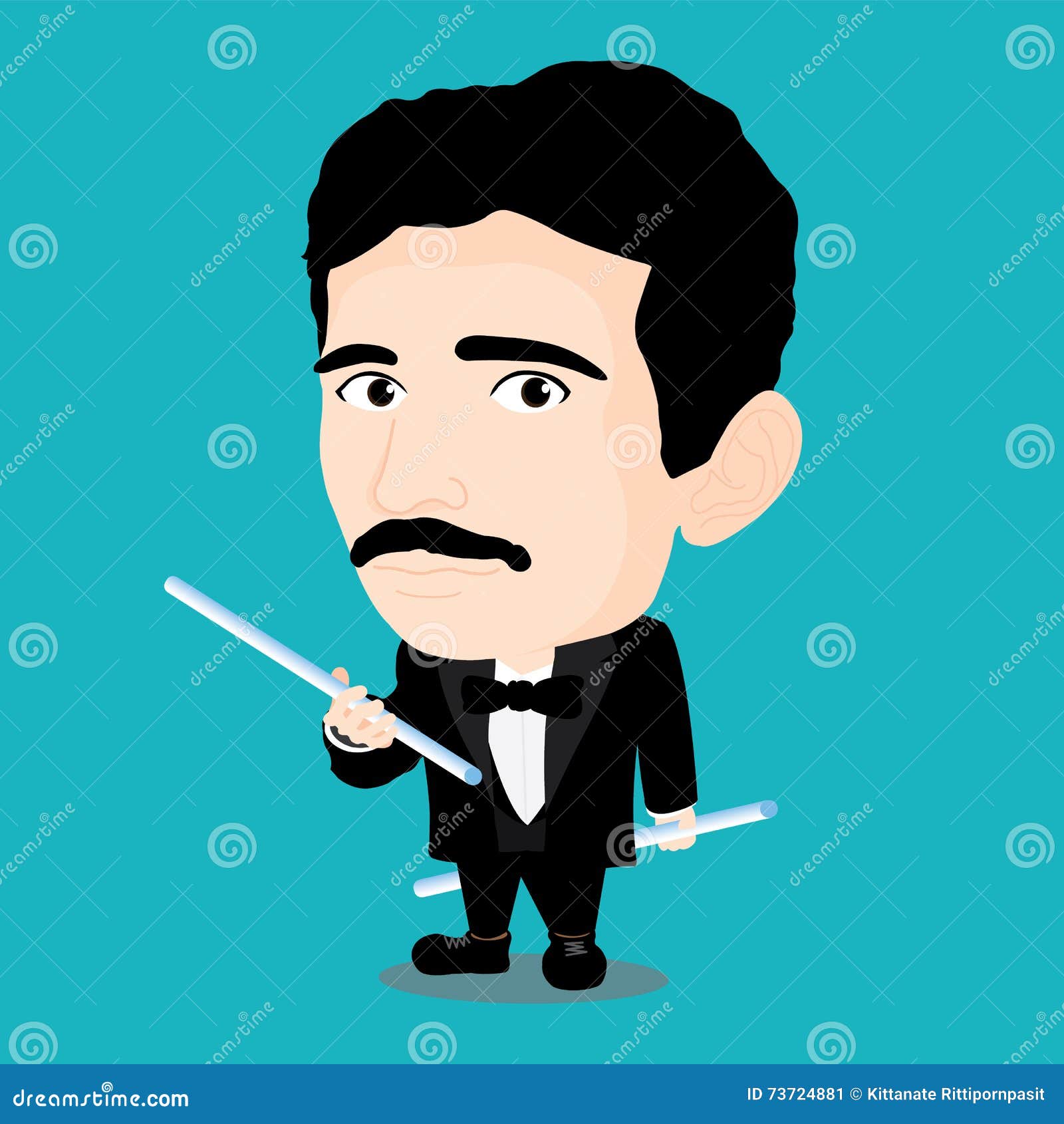 Nikola Tesla Character ilustración del vector. Ilustración de electricidad  - 73724881
