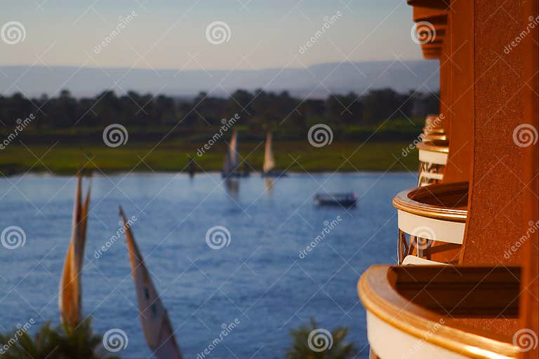 Nile Luxor Balcony stock image. Image of nile, falluka 2040637