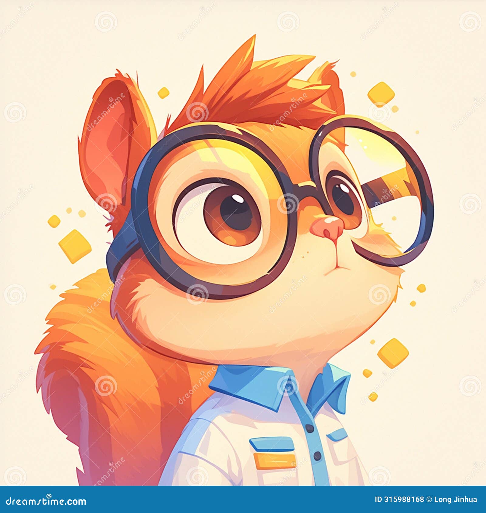 a nimble squirrel software engineer cartoon style