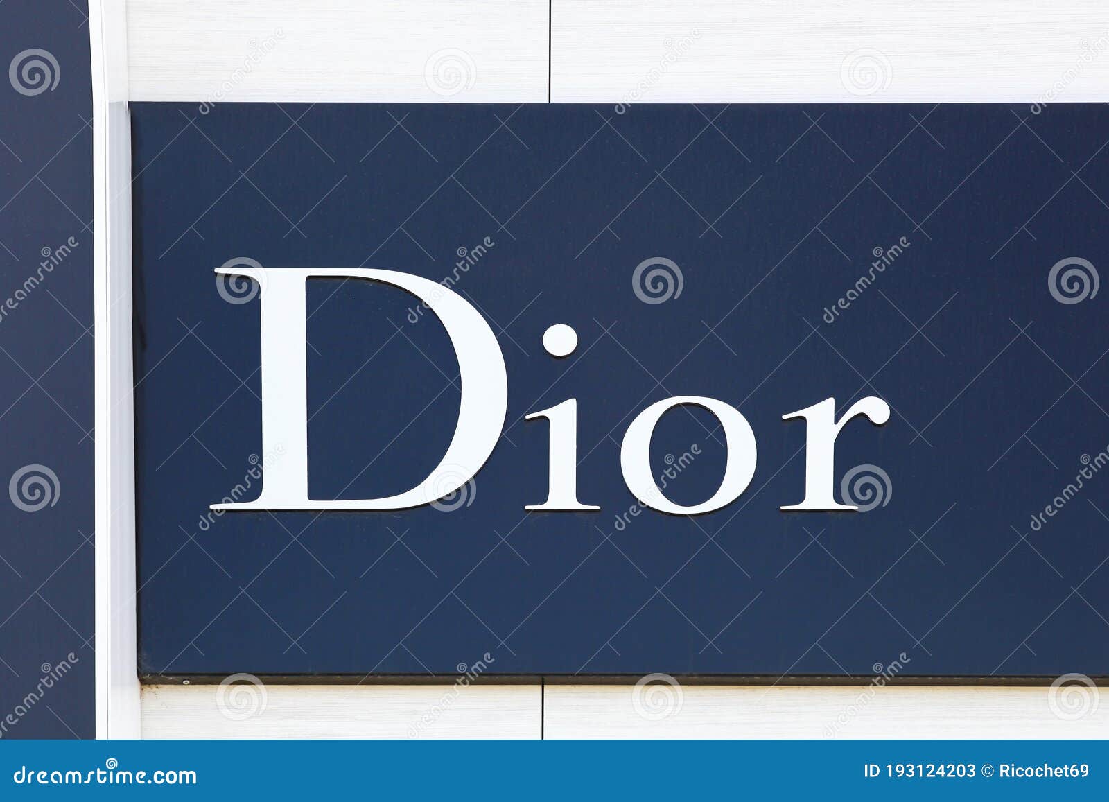 Dior logo on a wall editorial stock photo. Image of couture