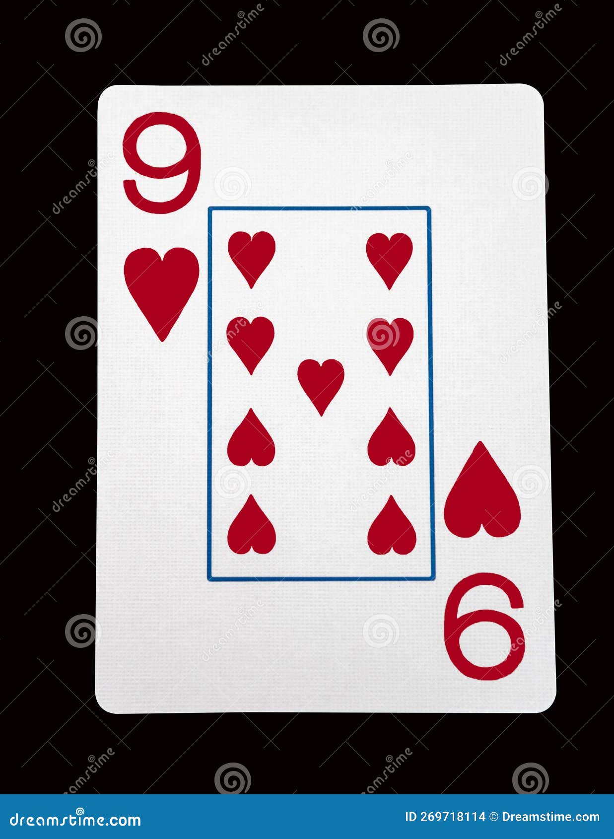 Nine of Hearts Card with Clipping Path Stock Photo Image of heart