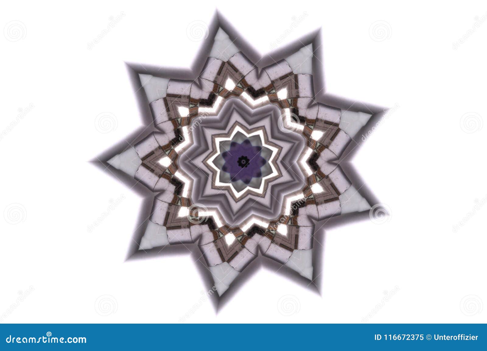 a nine pointed grey star 