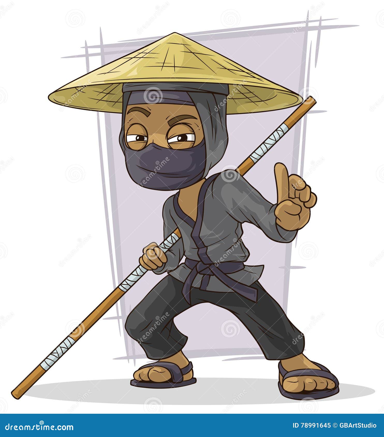 Ninja Asiático Preto Dos Desenhos Animados Na Máscara Ilustração do Vetor -  Ilustração de caratê, escuro: 78991645