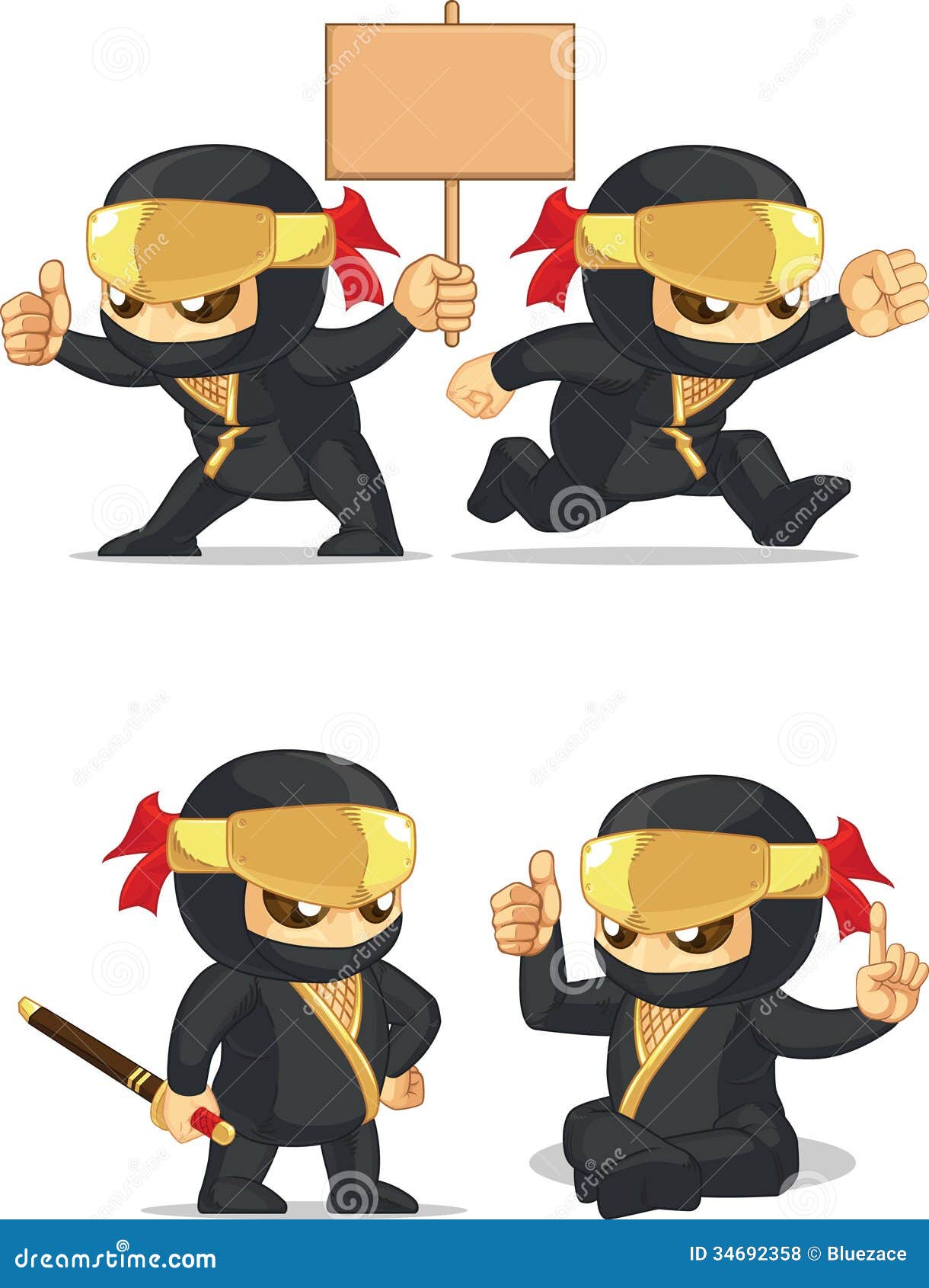 Download Ninja Customizable Mascot 6 Stock Vector - Illustration of ...