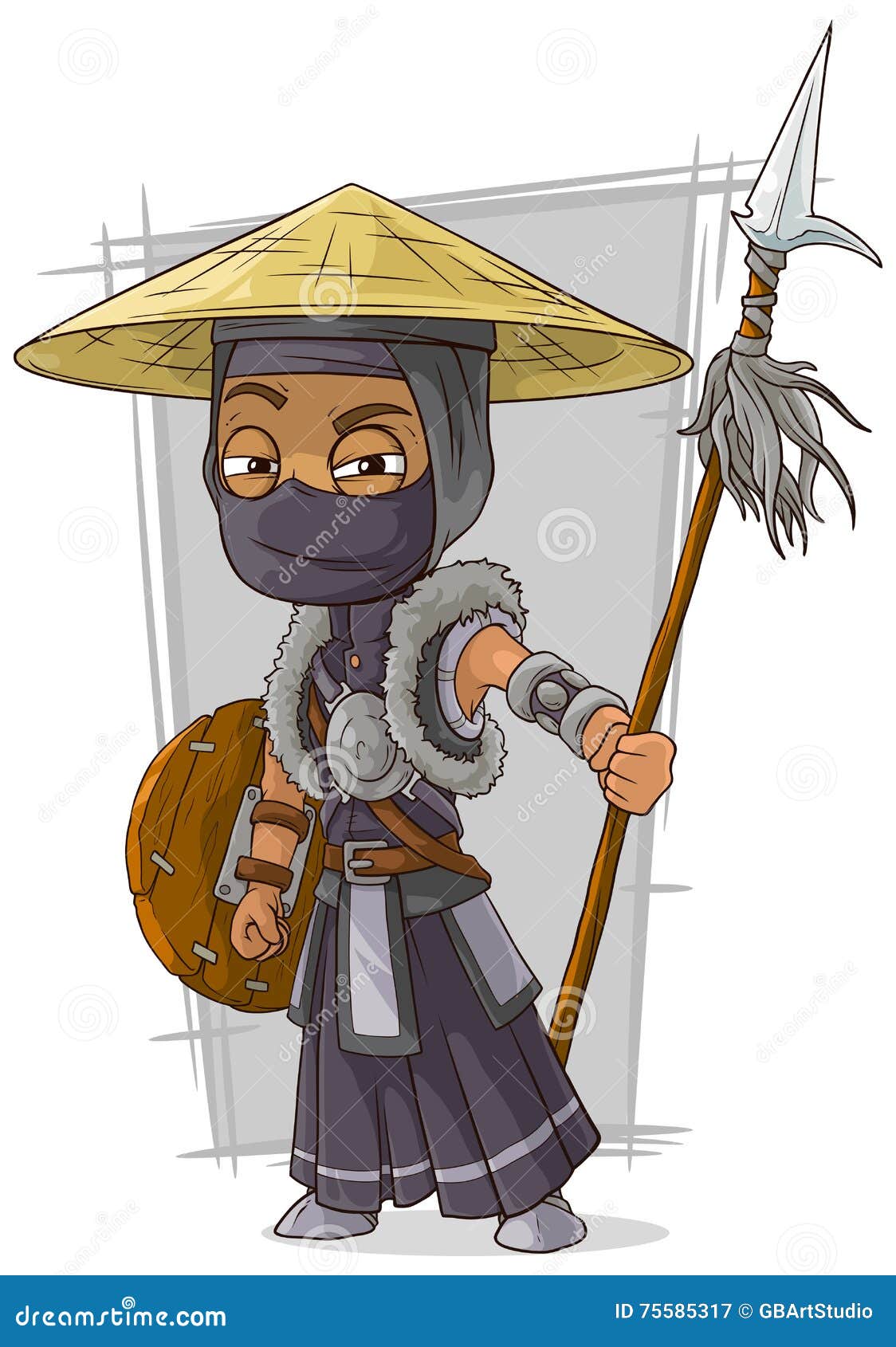 Ilustração do vetor dos desenhos animados ninja cartazes para a parede •  posters ninja, samurai, discrição