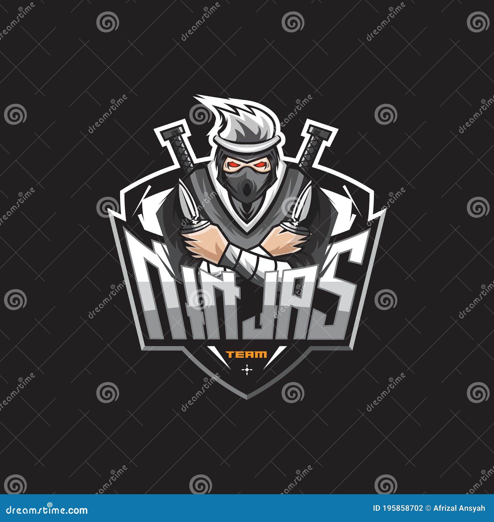 Ninja esport logo gaming stock vector. Illustration of asian ...