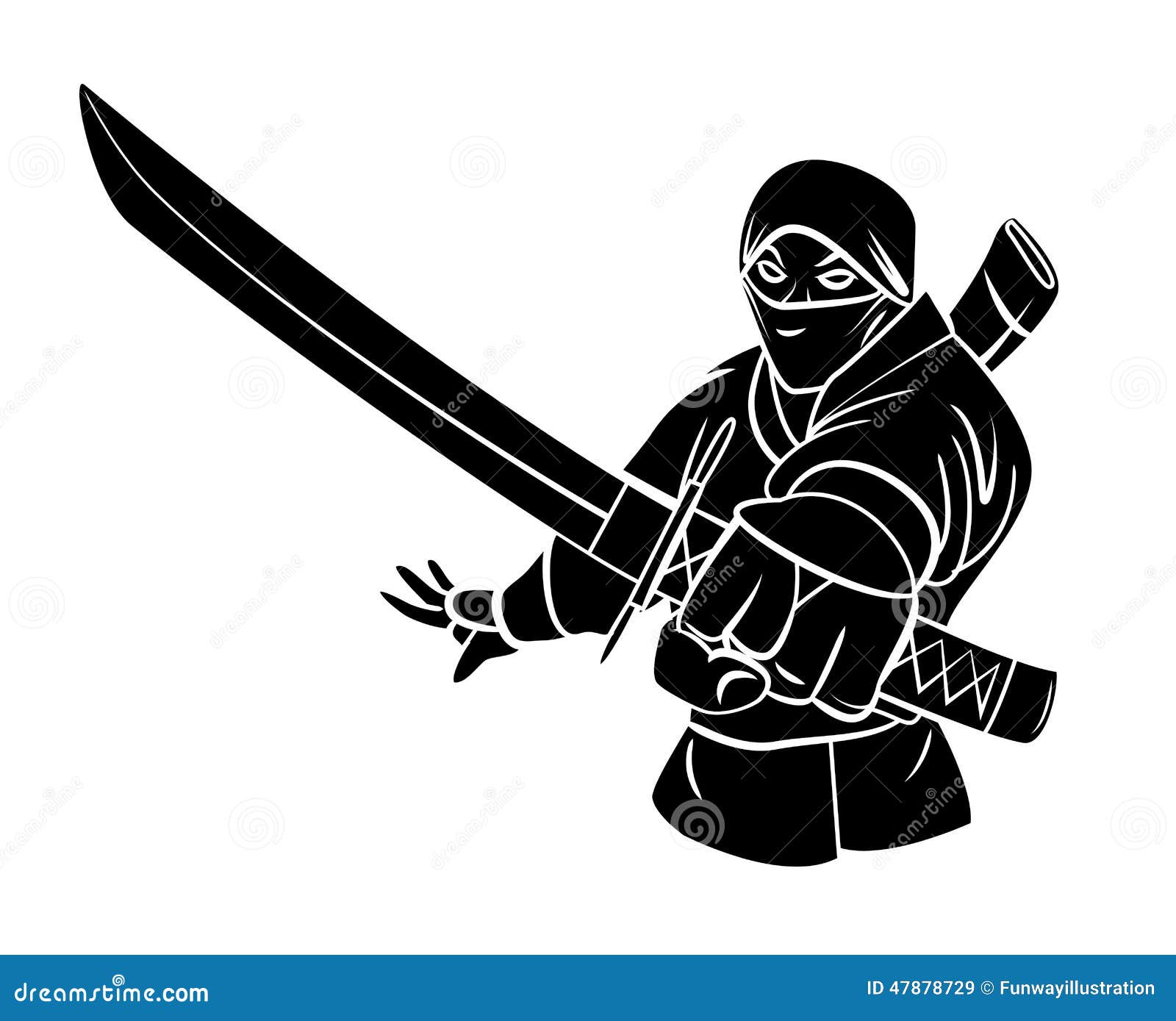 Download Ninja stock vector. Illustration of japanese, background ...