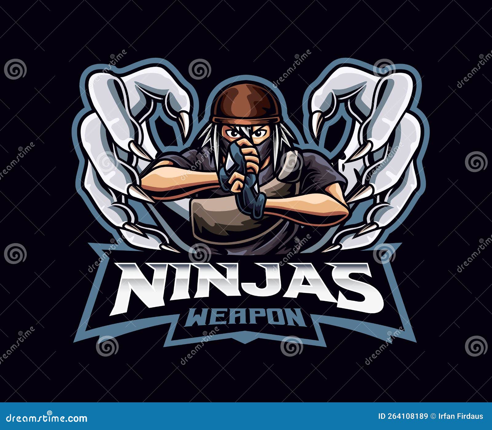 ninja ninjutsu mascot logo 