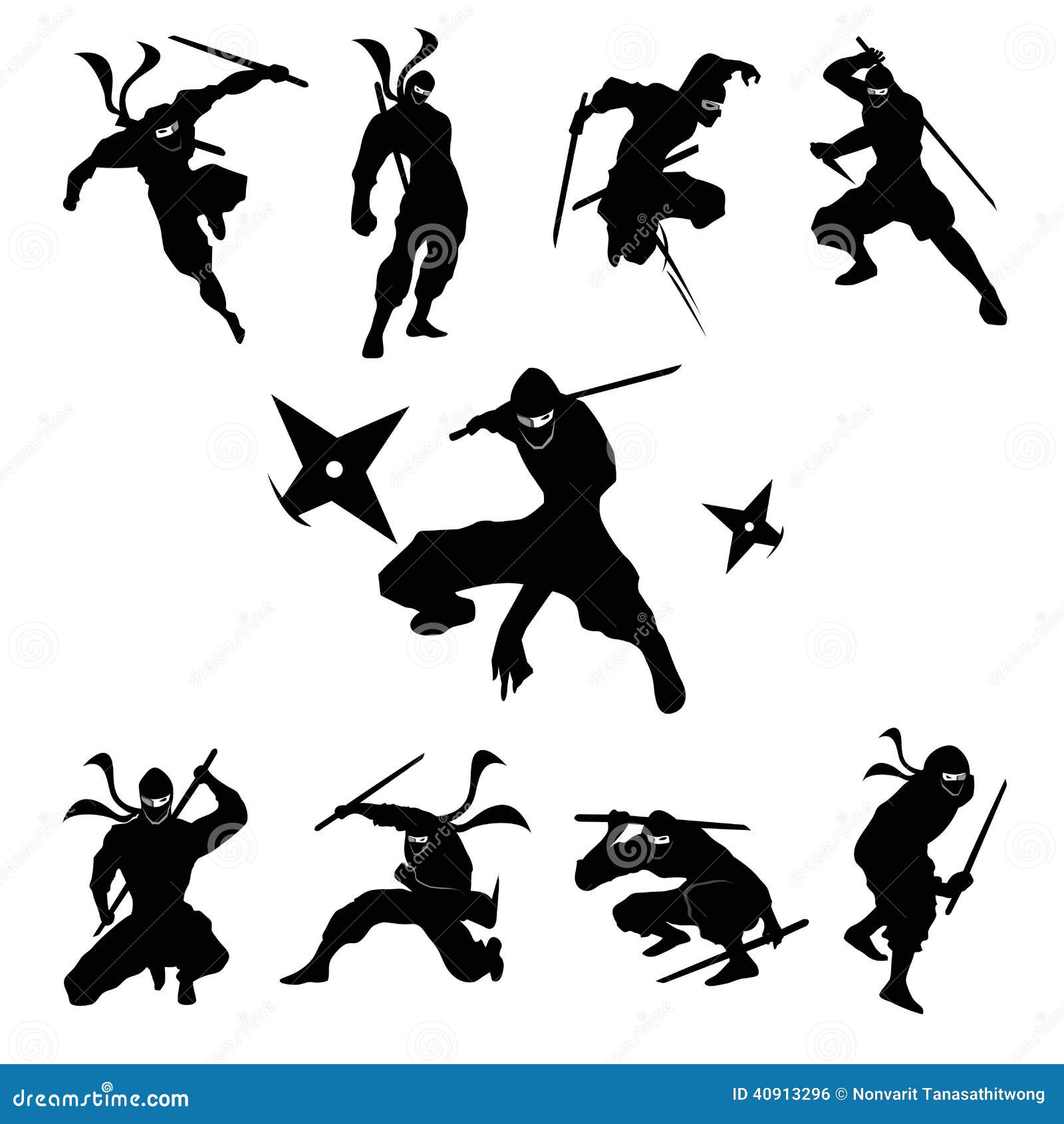 Download Ninja Shadow Silhouette Vector Stock Vector - Illustration ...