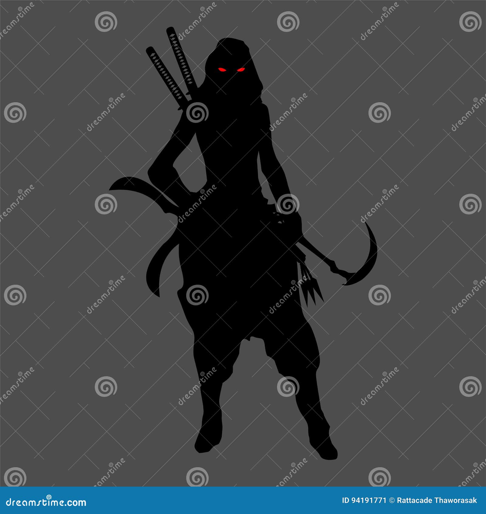 Download Ninja silhouette stock vector. Illustration of pose ...
