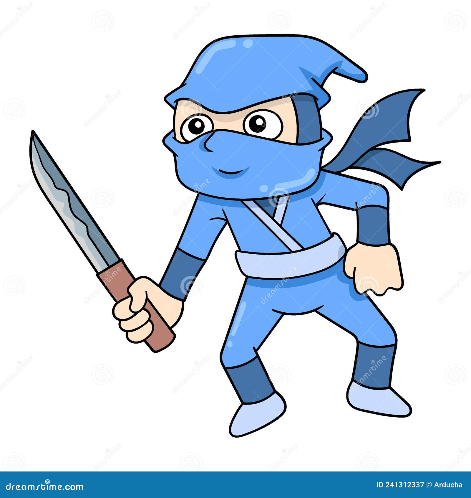 Ilustración de vector de icono de espada ninja icono de dibujos
