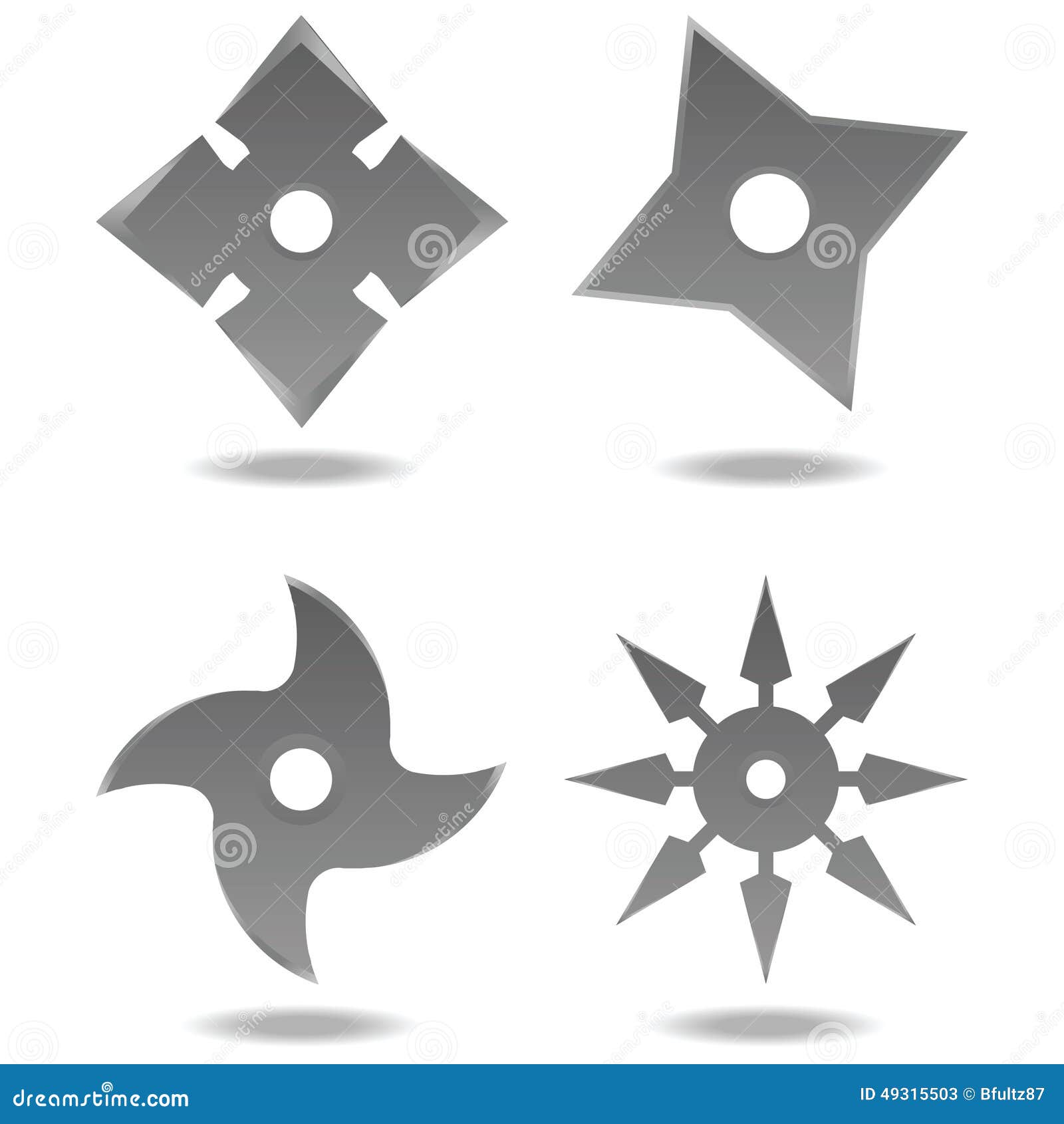 Ninja Shuriken Throwing Stars Stock Vector (Royalty Free) 9055399