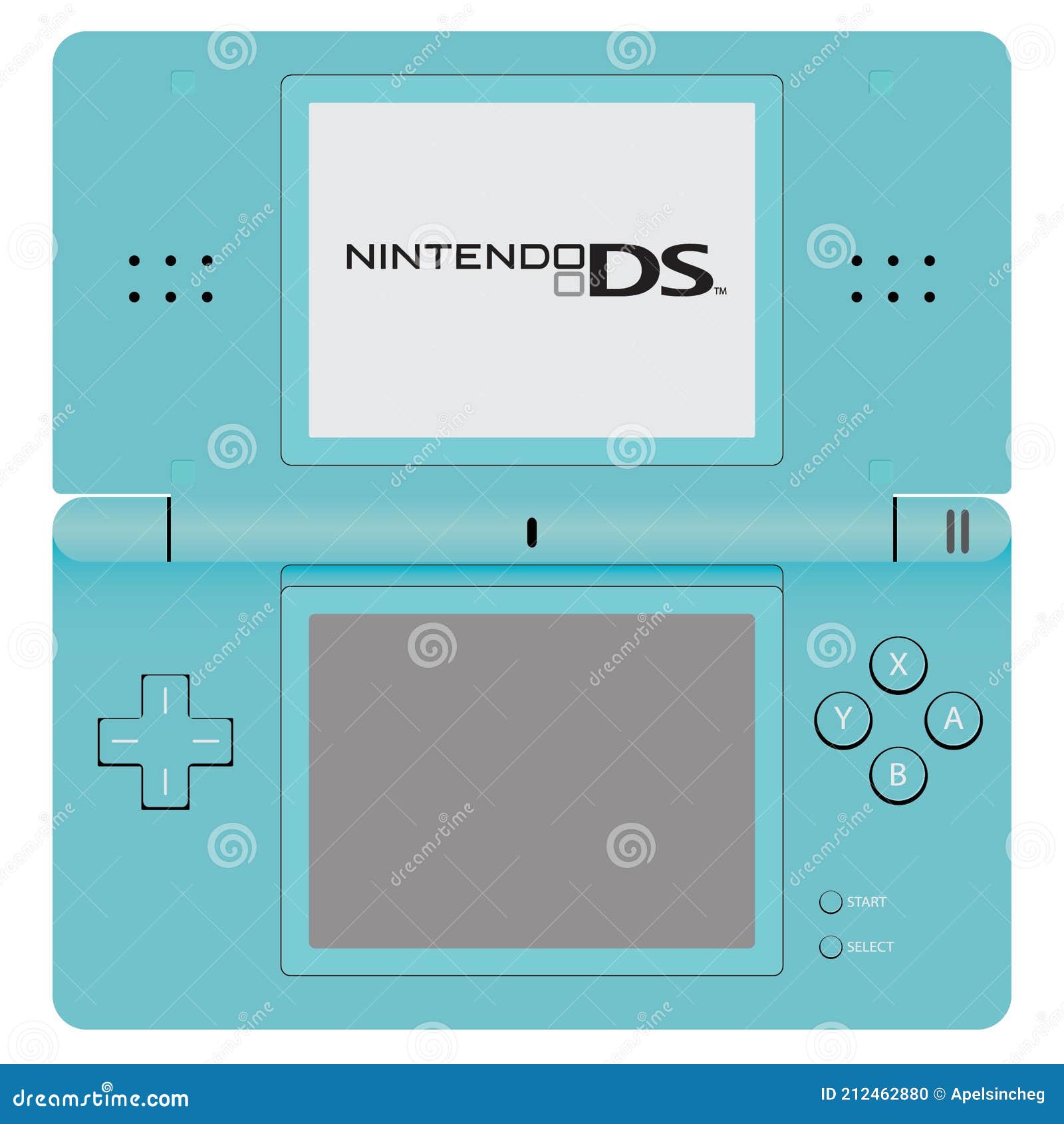 Nintendo Ds Lite Vector Blue Color Editorial Image - Illustration Of Japan,  Hand: 212462880