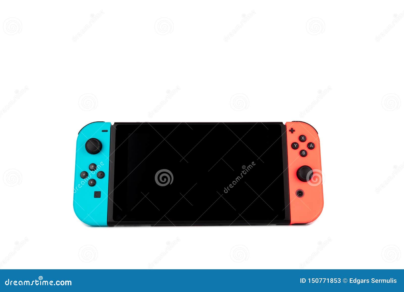 Nintendo Switch video game console developed by Nintendo, released on March  3, 2017 on a white background. Germany, Berlin - June 30, 2019: Nintendo  Switch Joy-con controller on a white background Stock Photo