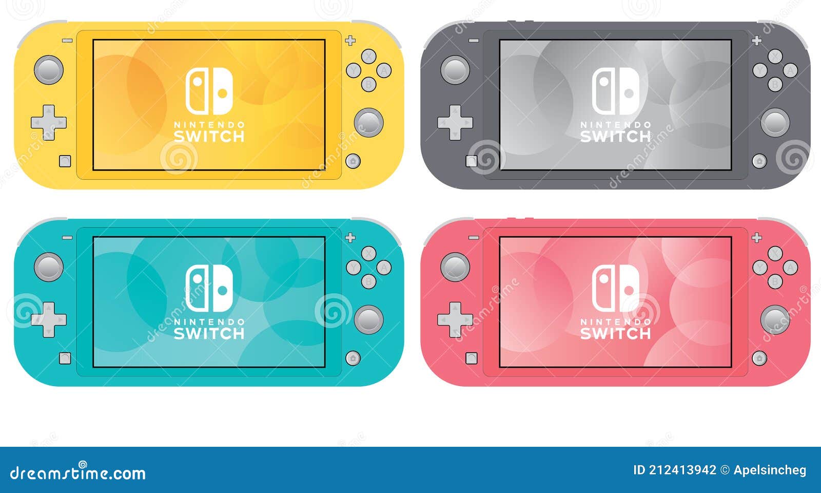 Nintendo Switch Lite Mockup Toutes Les Couleurs Photographie éditorial -  Illustration du joueur, bouton: 212413942