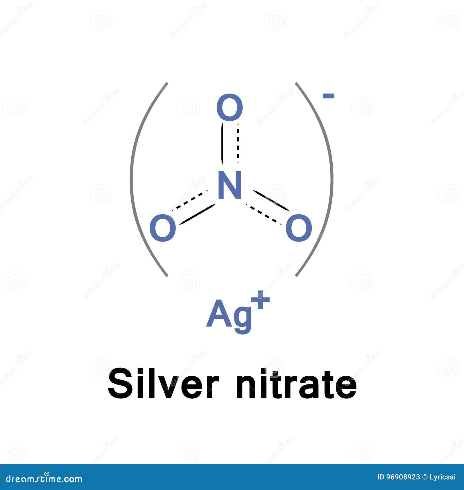 Nitrato D'argento Inorganico Illustrazione Vettoriale