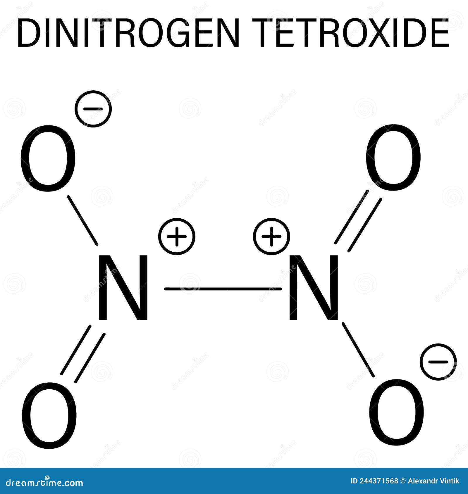 Nitrogen Or Dinitrogen Tetroxide Skeletal Formula Cartoon Vector ...