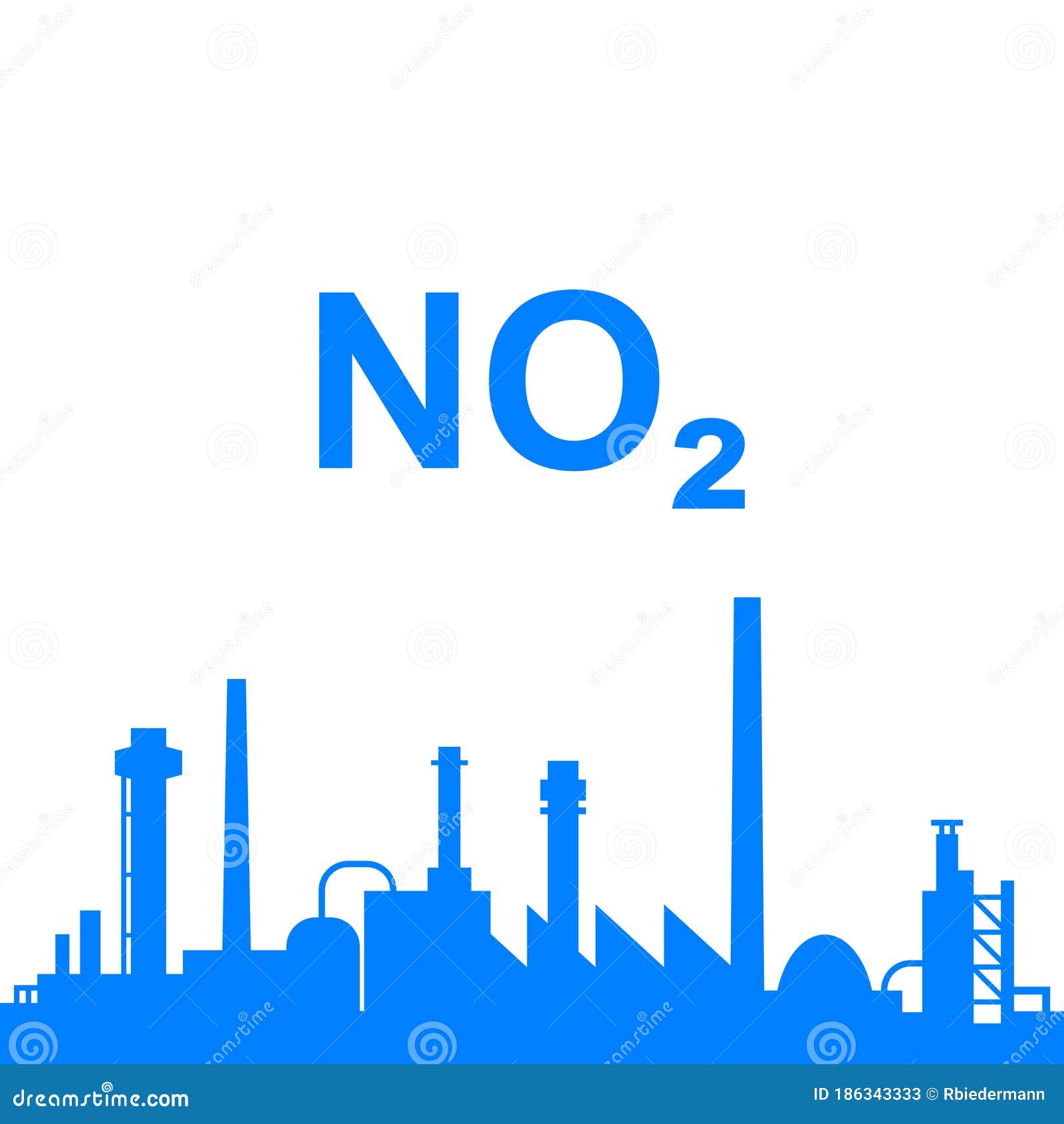 Nitrogen Dioxide and Industry Stock Vector Illustration of icon