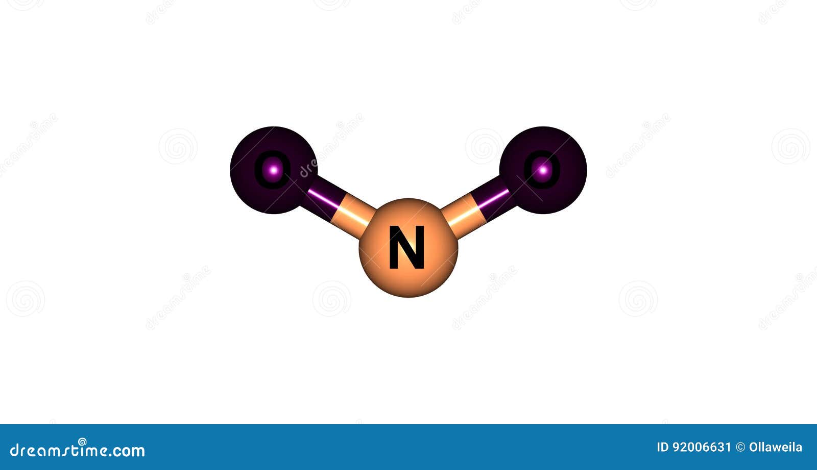 Nitrogen Dioxide Molecular Structure Isolated on White Stock