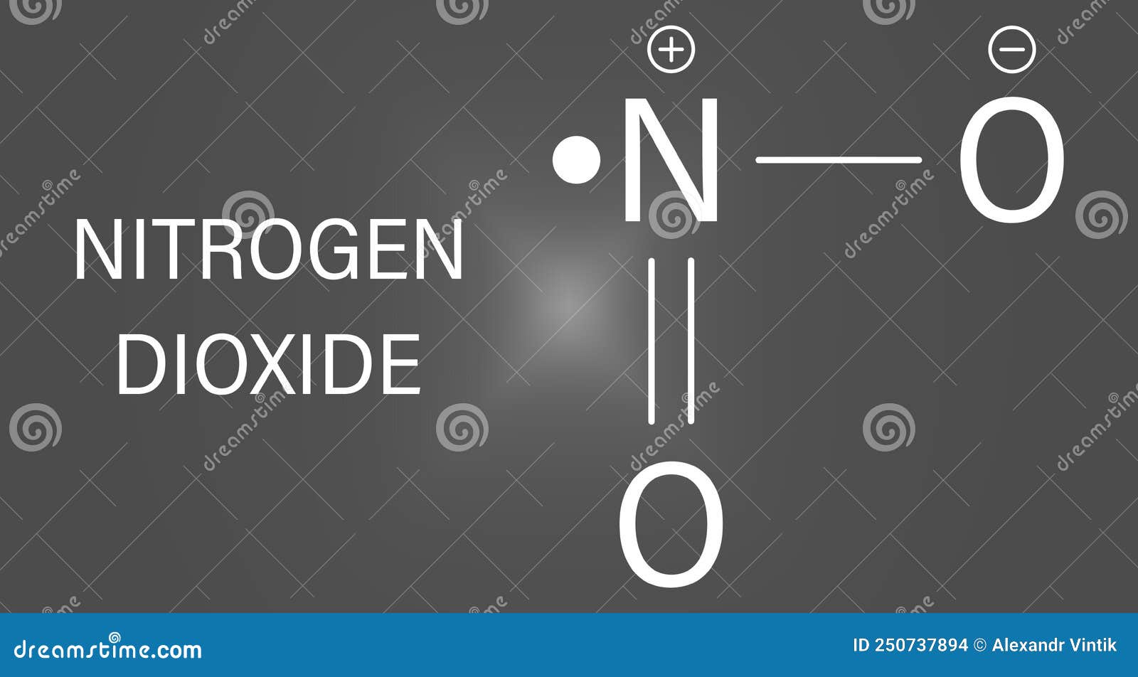 Nitrogen Dioxide NO2 Air Pollution Molecule. Free Radical Compound ...