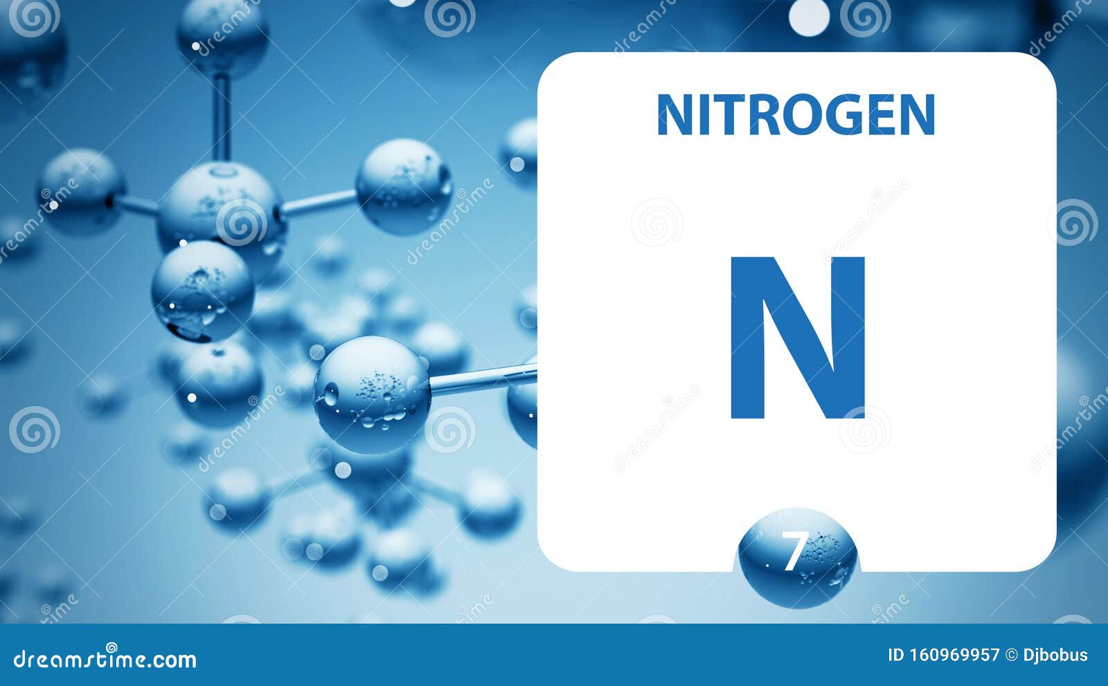Nitrogen N, Chemical Element Sign. 3D Rendering Isolated on White ...