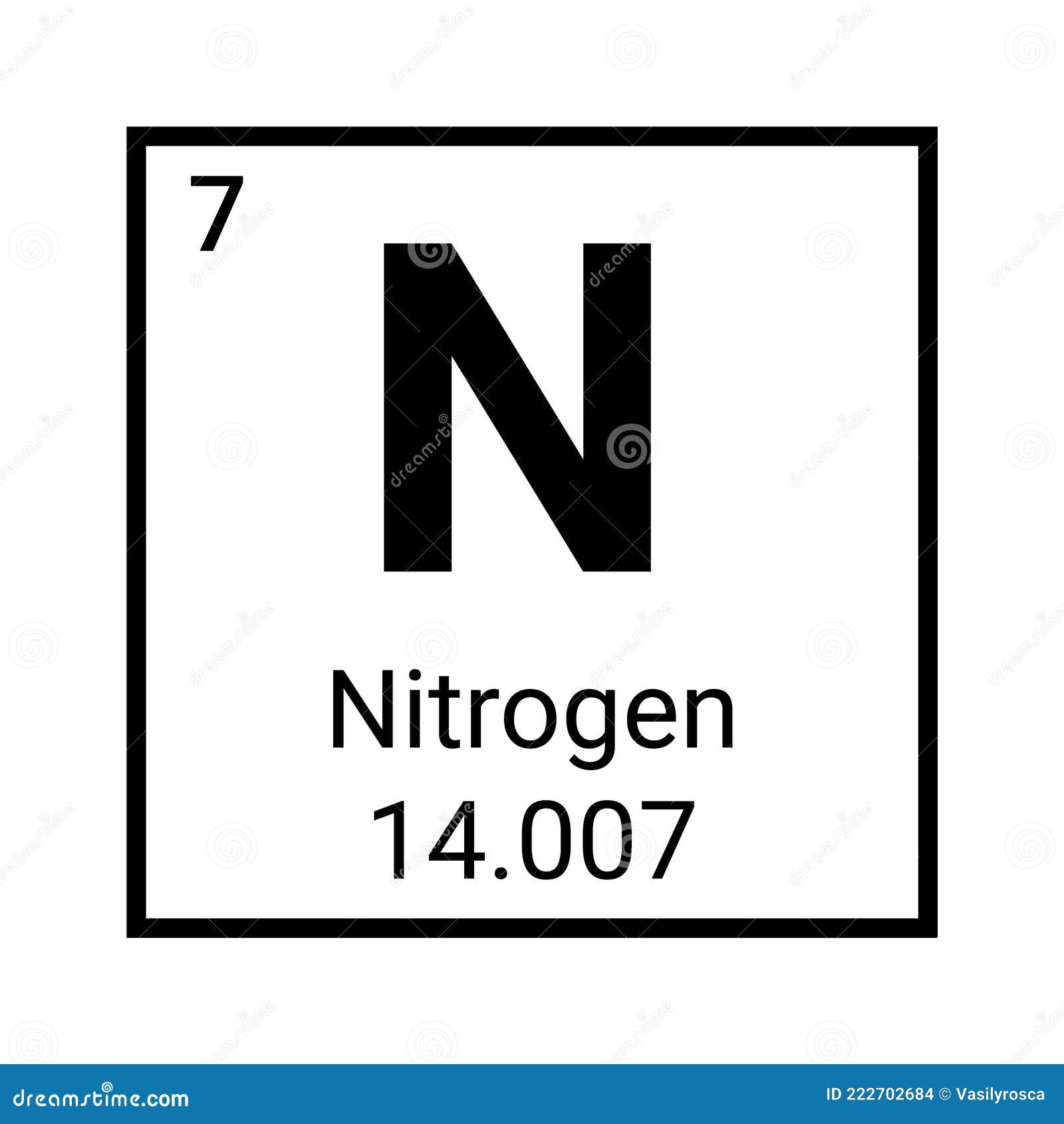 Nitrogen Periodic Element Icon Nitrogen Chemical Symbol Icon Vector Laboratory Sign Stock 8047