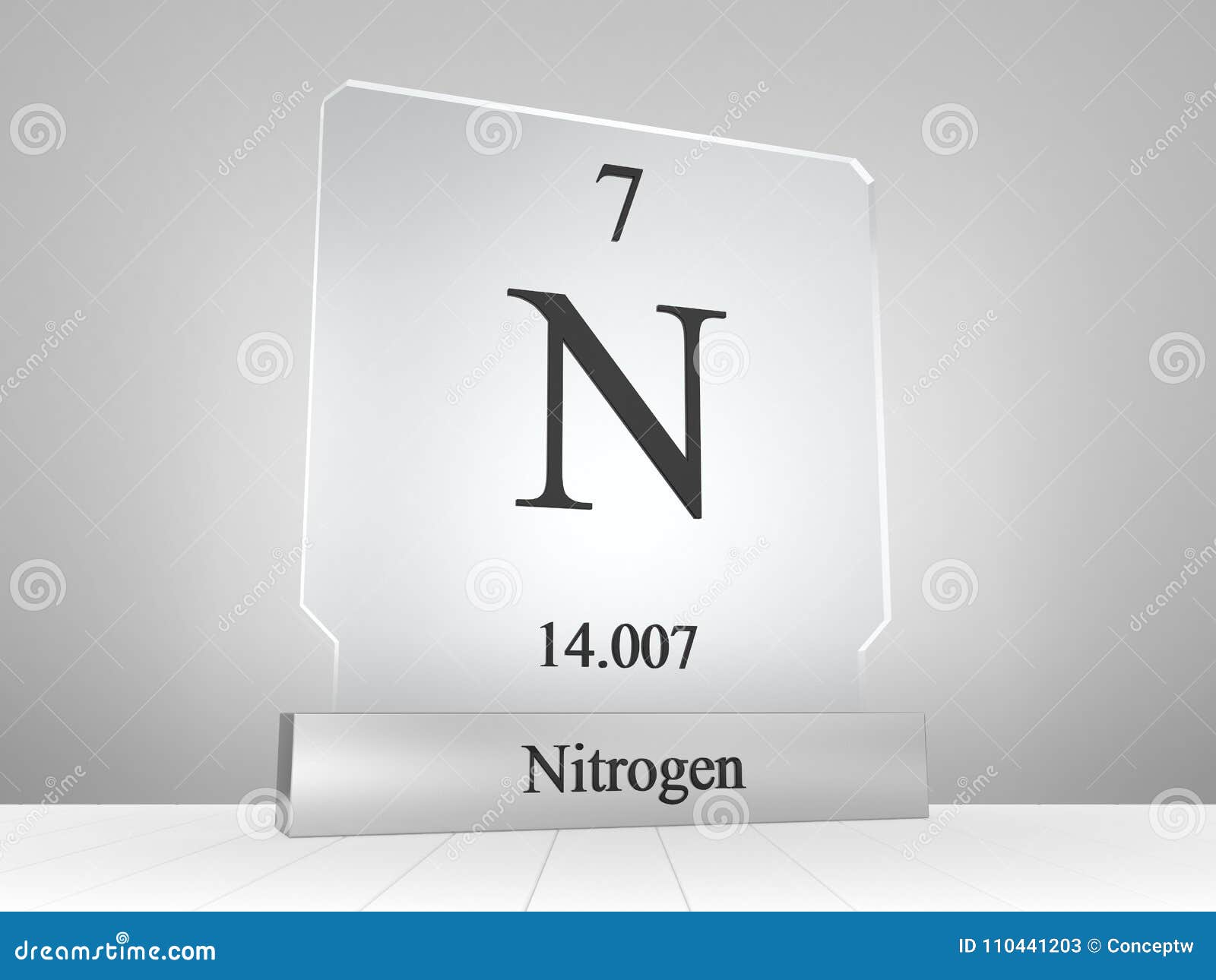 Nitrogen Symbol on Modern Glass and Metal Icon Stock Illustration ...